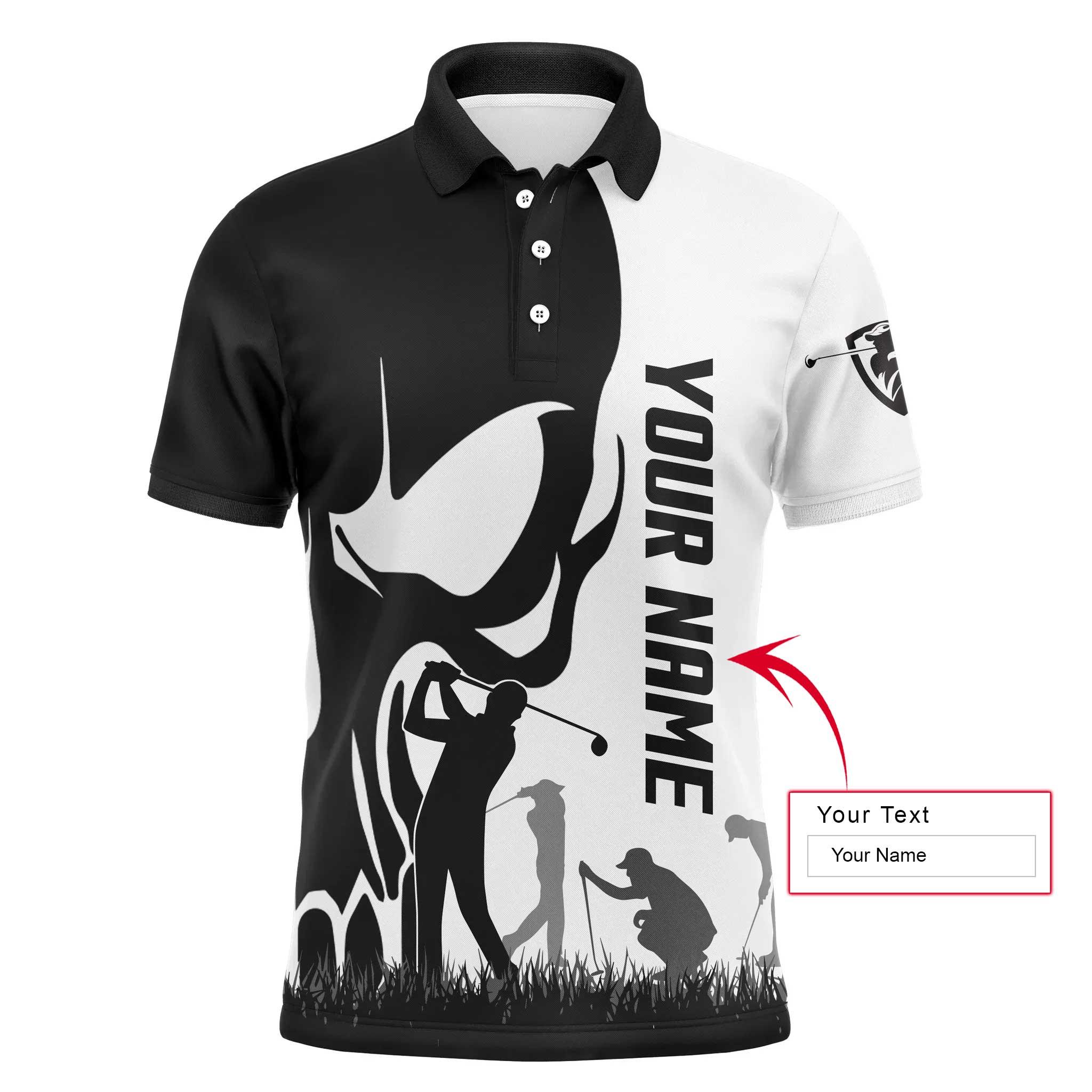 Custom Golf Long Sleeve Men Polo Shirt, Custom Name Skull Golf Ball Skin Apparel Men Golf Polo Shirt - Perfect Gift For Men, Golf Lovers - Image 11