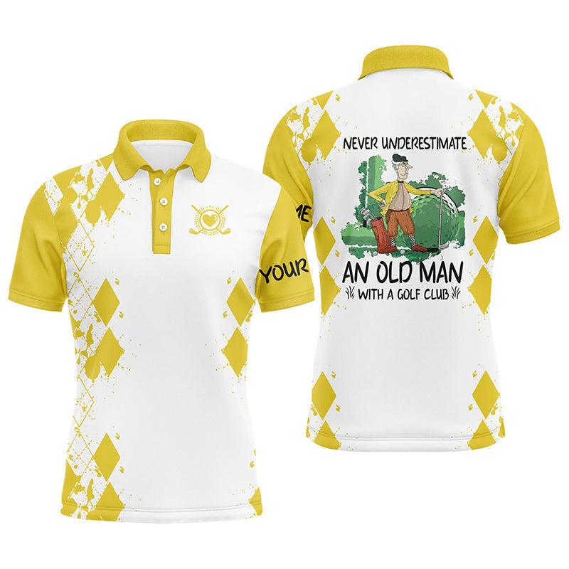 Custom Golf Long Sleeve Men Polo Shirt - Never Underestimate An Old Man With A Golf Club Men Golf Polo Shirt - Perfect Polo Shirt For Men, Golfers - Image 12