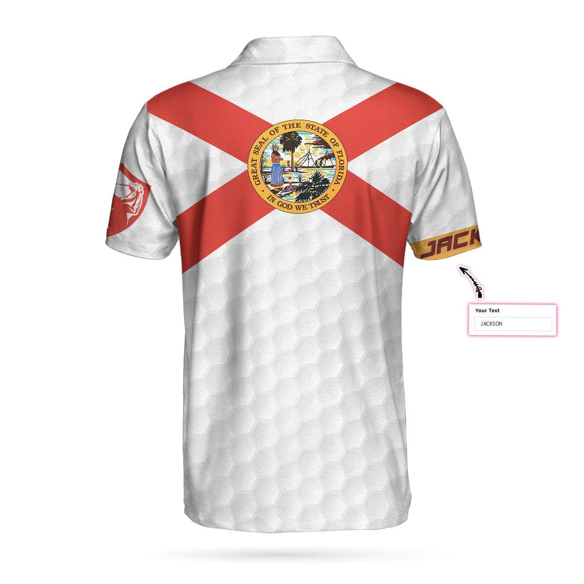 Custom Golf Men Polo Shirt - Florida Golf Flag Custom Men Polo Shirt, Golf Polo Shirt For Florida Lovers - Perfect Polo Shirt For Men, Golfers - Image 2