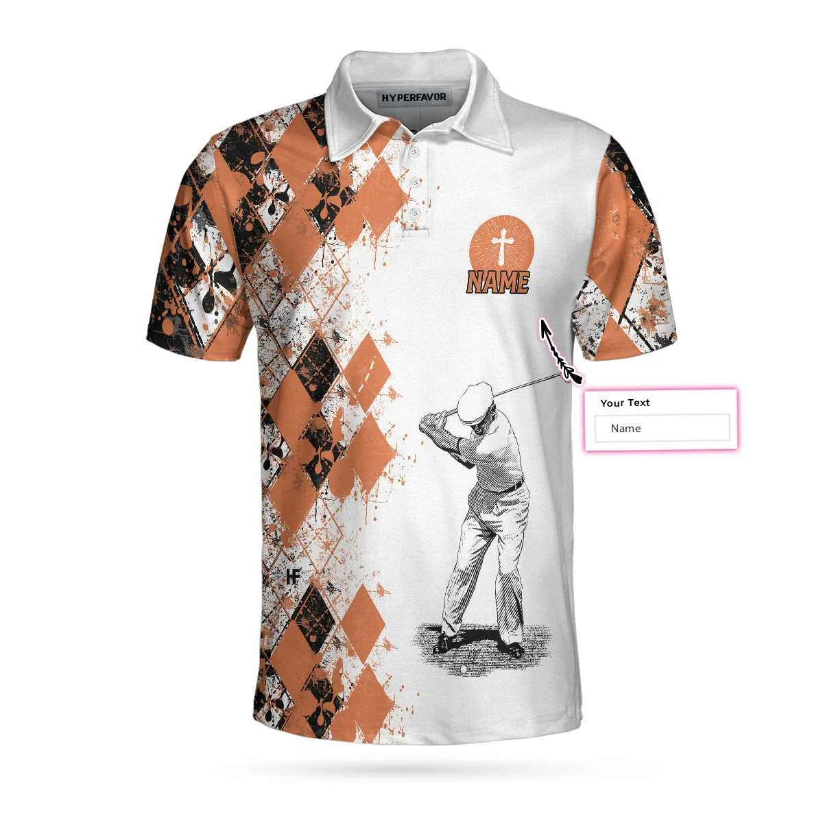 Custom Golf Men Polo Shirt - Golf I Am A Simple Man Custom Polo Shirt, Argyle Pattern Golf Shirt For Men - Perfect Polo Shirt For Men, Golfers - Image 2