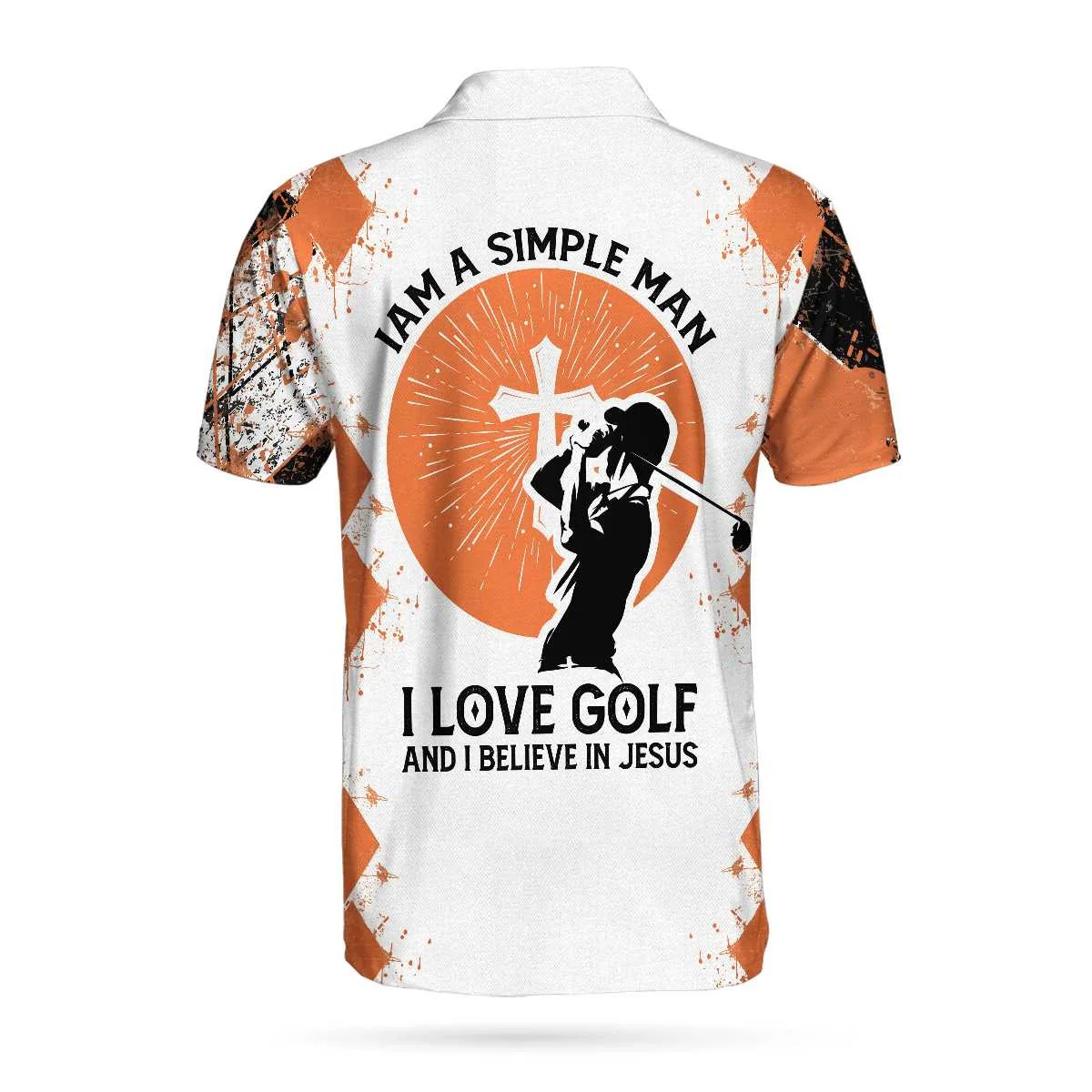 Custom Golf Men Polo Shirt - Golf I Am A Simple Man Custom Polo Shirt, Argyle Pattern Golf Shirt For Men - Perfect Polo Shirt For Men, Golfers - Image 4