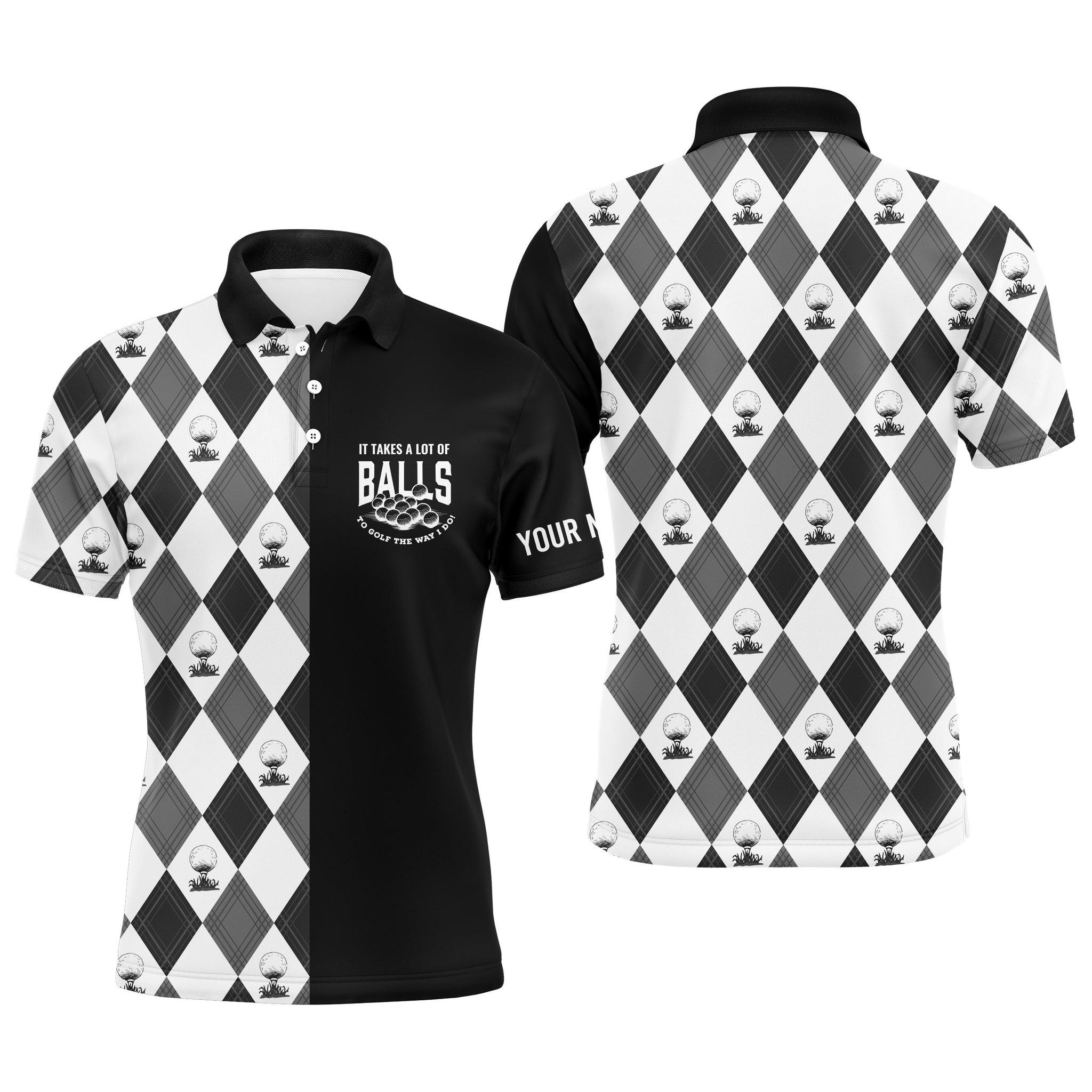 Custom Golf Men Polo Shirt - It Takes A Lot Of Balls To Golf The Way I Do Men Golf Polo Shirt - Perfect Polo Shirt For Men, Golfers - Image 2