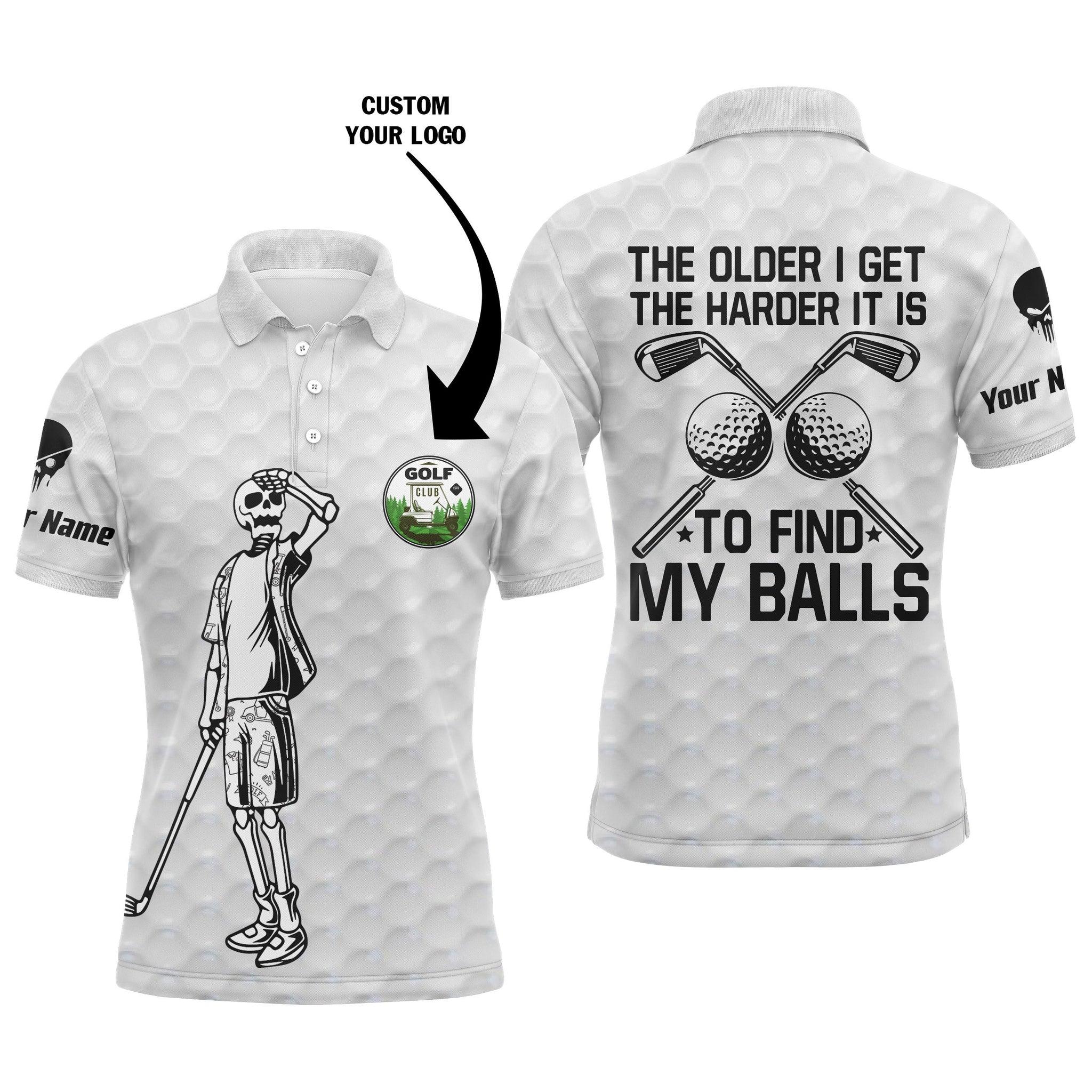 Custom Golf Men Polo Shirt - The Older I Get The Harder To Find Balls Men Golf Polo Shirt- Perfect Polo Shirt For Men, Golfers