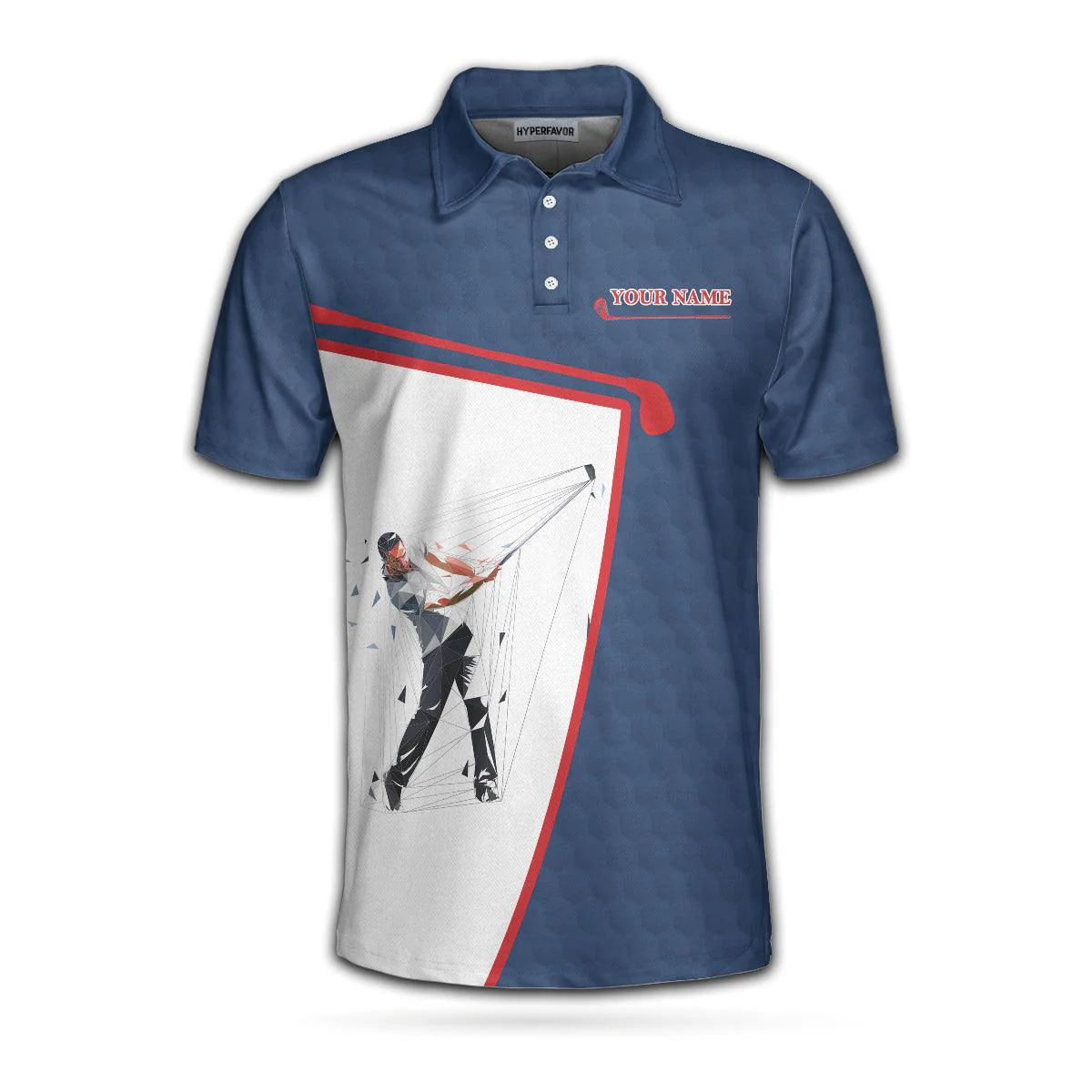 Custom Golf Men Polo Shirts - White And Blue Your Hole Is My Goal Custom Polo Shirt, Personalized Golf Gift Idea - Perfect Gift For Men, Golfers - Image 2