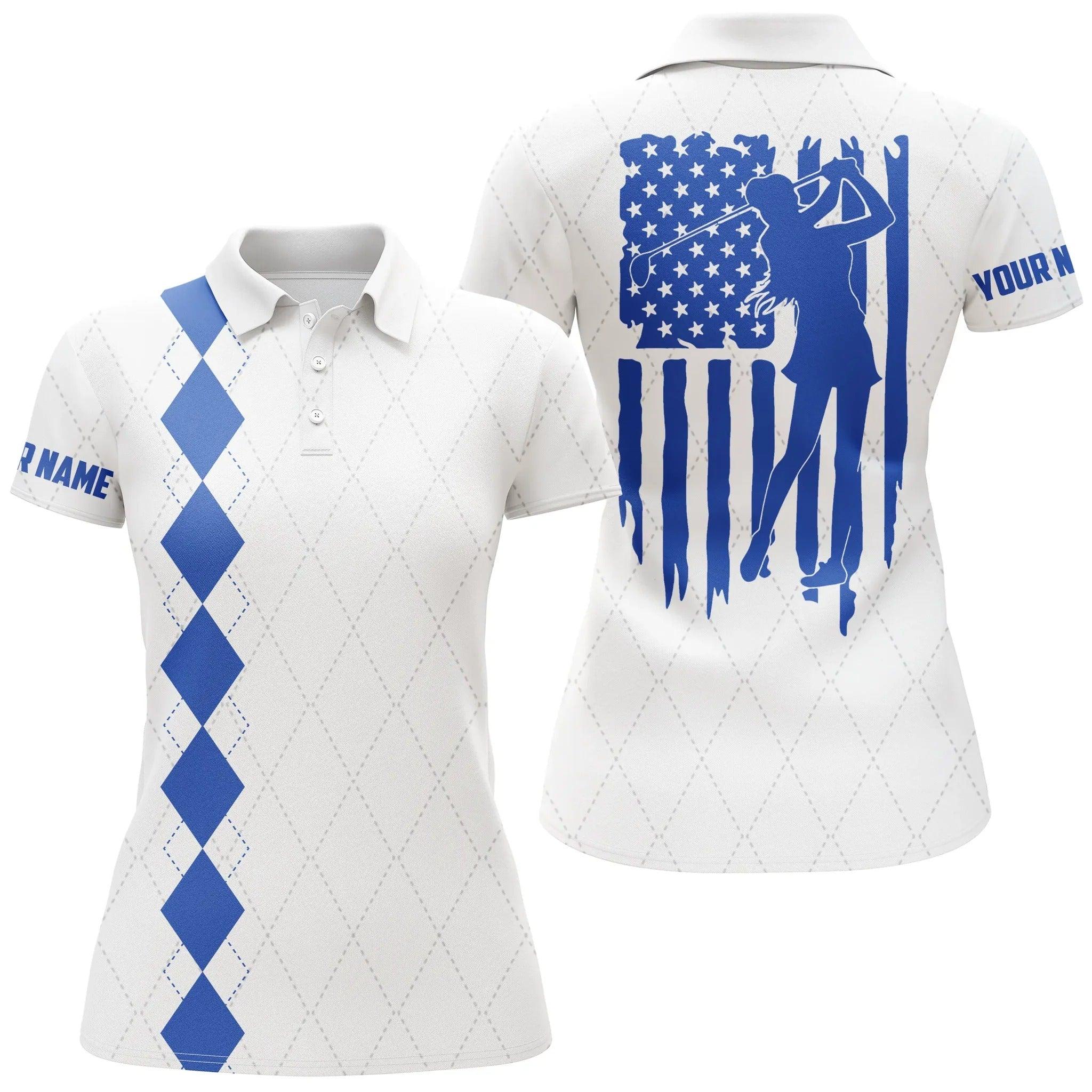 Custom Golf Women Polo Shirt, Women Golf Polo Shirt Pink American Flag Patriotic Golf Shirts Custom Name Golf Gifts - Perfect Polo Shirt For Women - Image 4
