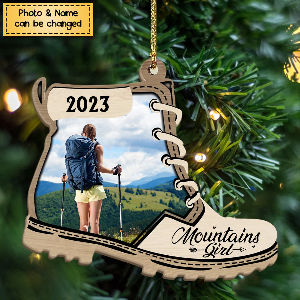 Custom Hiking, Camping Wooden Ornament, Mountains Are Calling Wooden Ornament - Perfect Gift For Hiking Lovers, Christmas, New Year - Image 3