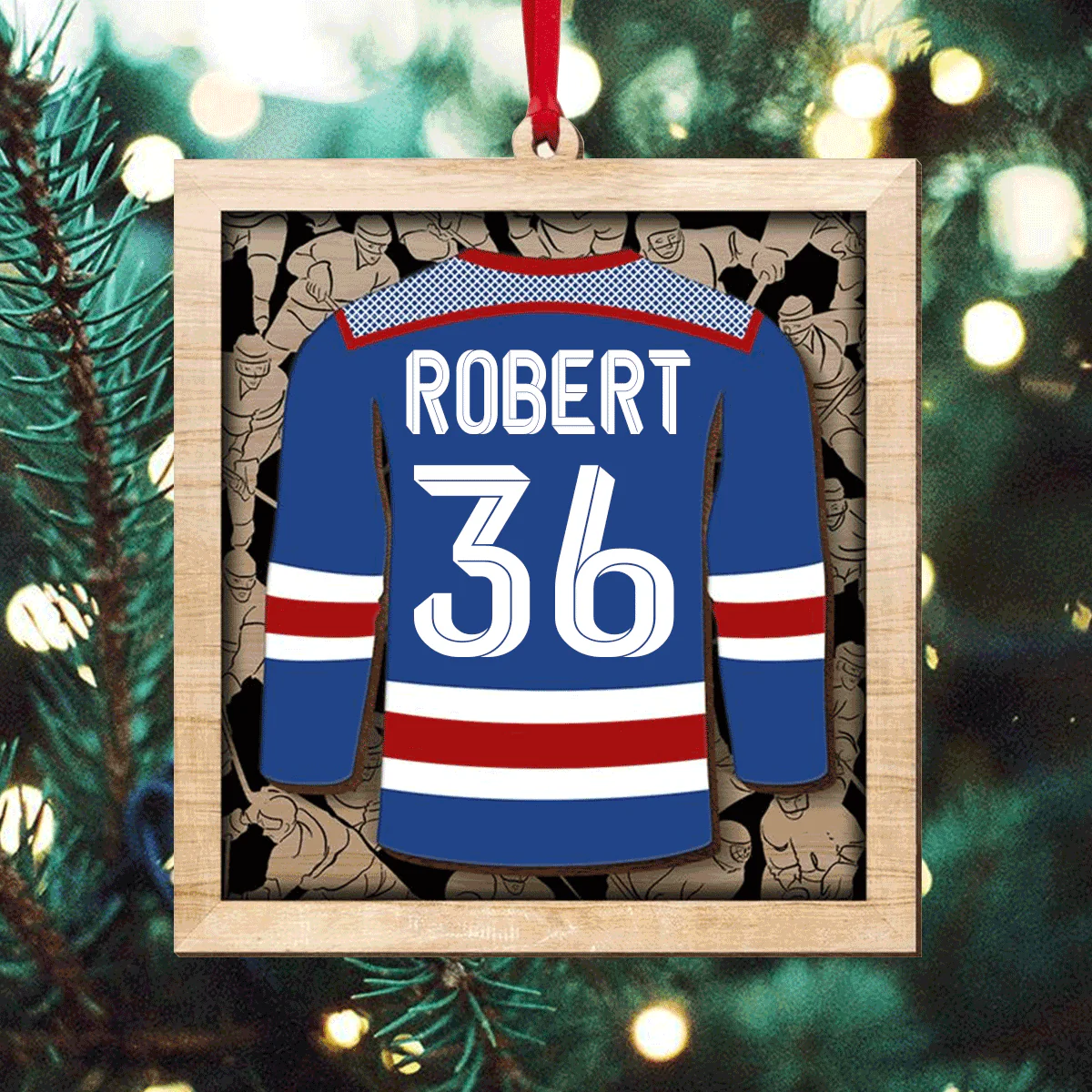 Custom Hockey Wooden Ornament, Personalized Hockey Player Jersey Wooden Ornament - Perfect Gift For Hockey Lover, Christmas, New Year - Image 3