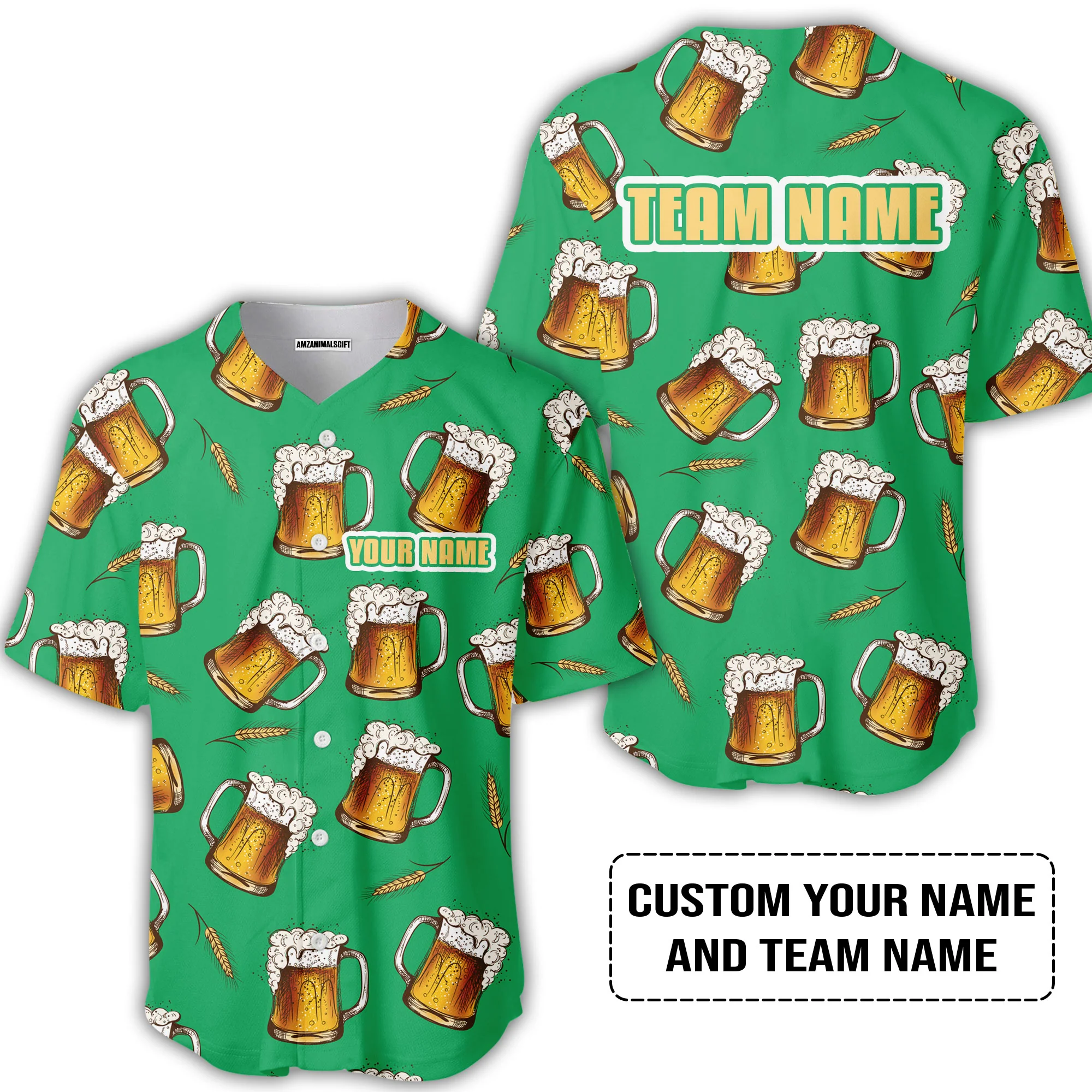 Custom Irish Green Beer Pattern Design Oktoberfest Beer Festival Performance Polo Shirt - Image 5