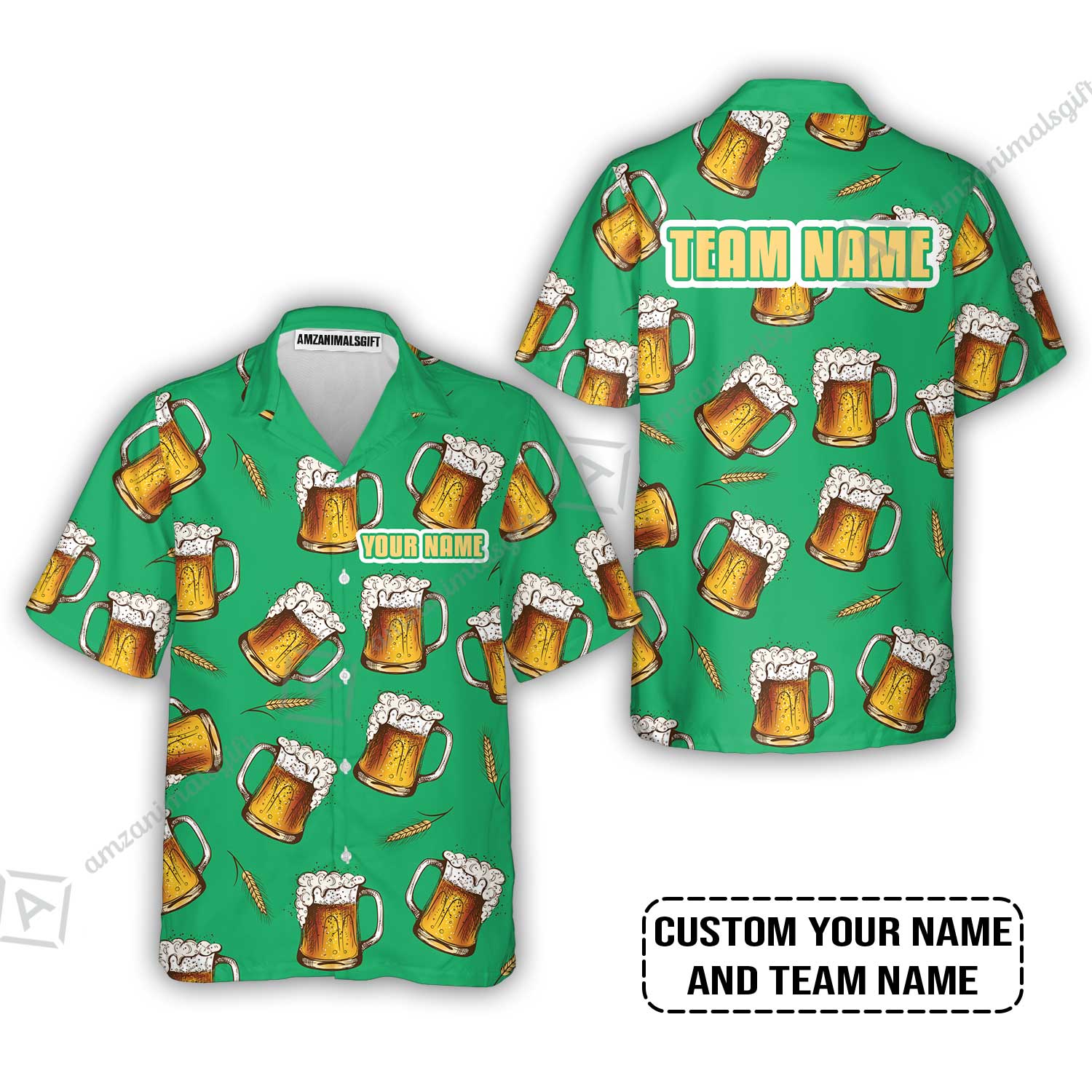 Custom Irish Green Beer Pattern Design Oktoberfest Beer Festival Performance Polo Shirt - Image 3