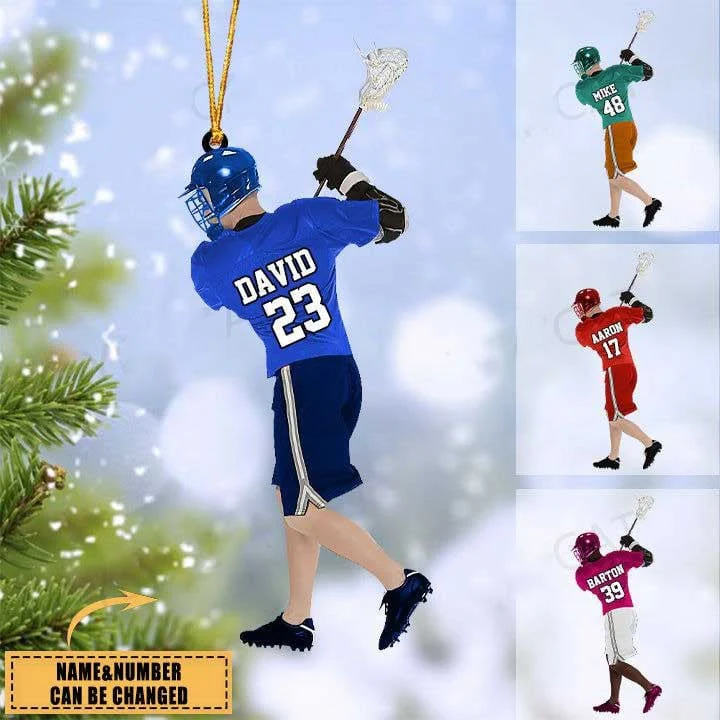 Custom Lacrosse Acrylic Christmas Ornament, Customized Lacrosse Man Players Acrylic Ornament For Lacrosse Lover, Christmas, New Year - Image 2