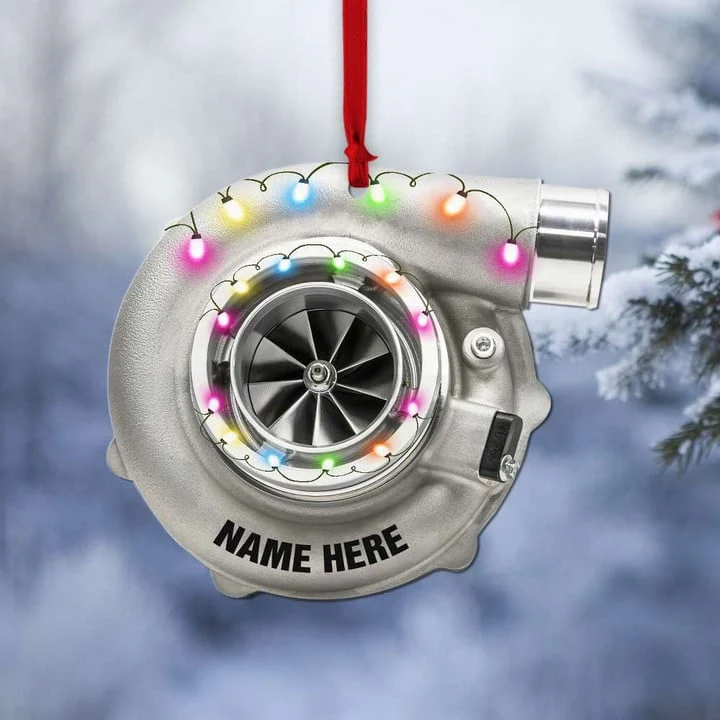Custom Mechanic Acrylic Ornament, Personalized Name Mechanical Turbo Flat Acrylic Christmas Ornament Gift For Mechanic - Image 2