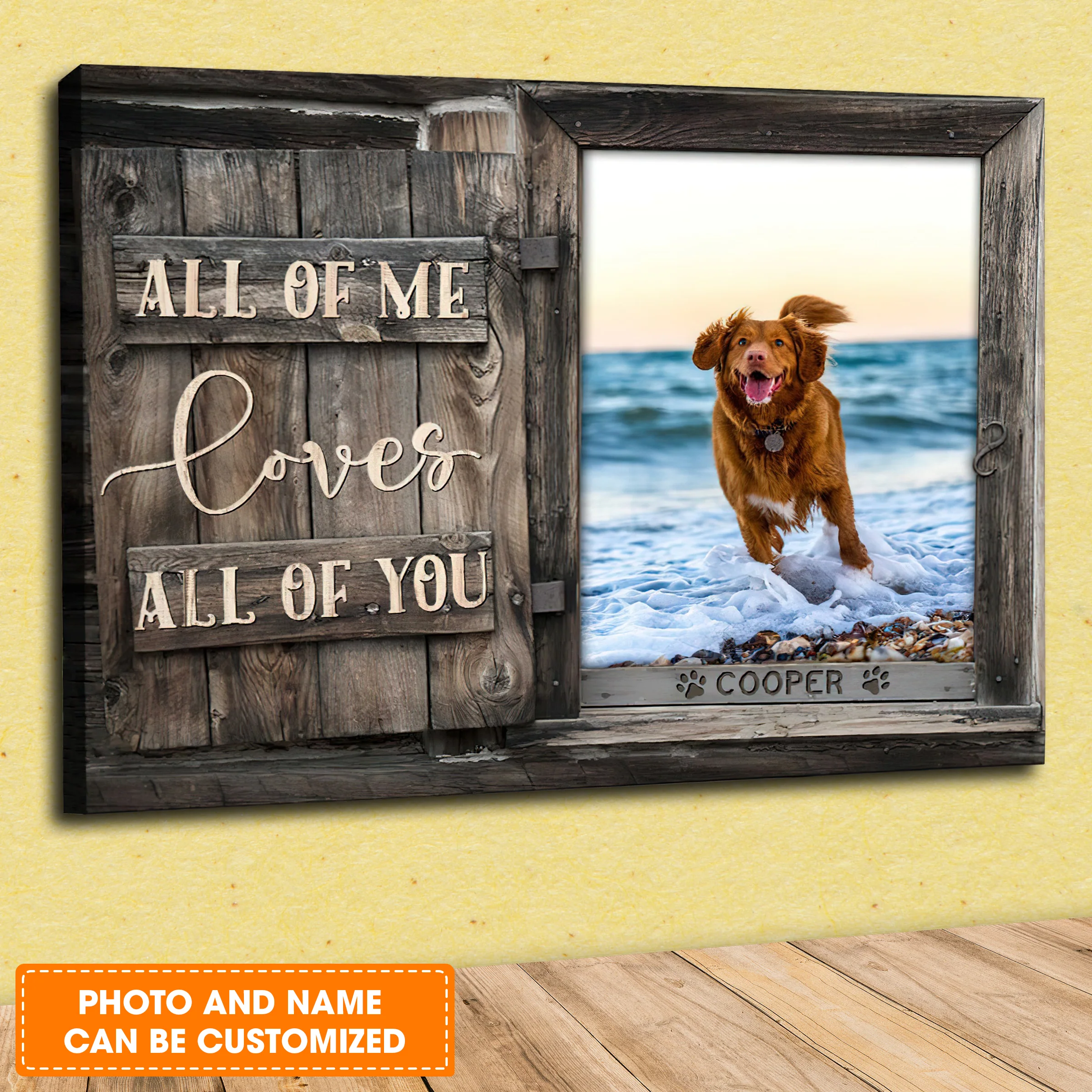 Custom Name And Photo Dog Premium Wrapped Landscape Canvas, Love All Of You Personalized Dog Canvas - Perfect Gift For Dog Lovers, Friends, Family - Image 2