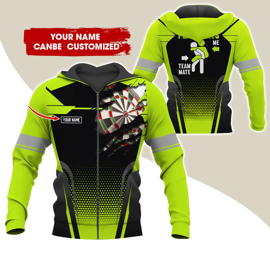 Custom Name Darts Premium Zip Hoodie, Personalized Name How Do I Play Darts Zip Hoodie For Men & Women - Gift For Darts Lovers, Darts Players - Image 3