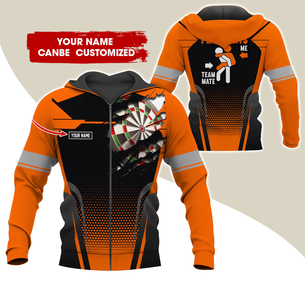 Custom Name Darts Premium Zip Hoodie, Personalized Name How Do I Play Darts Zip Hoodie For Men & Women - Gift For Darts Lovers, Darts Players - Image 5