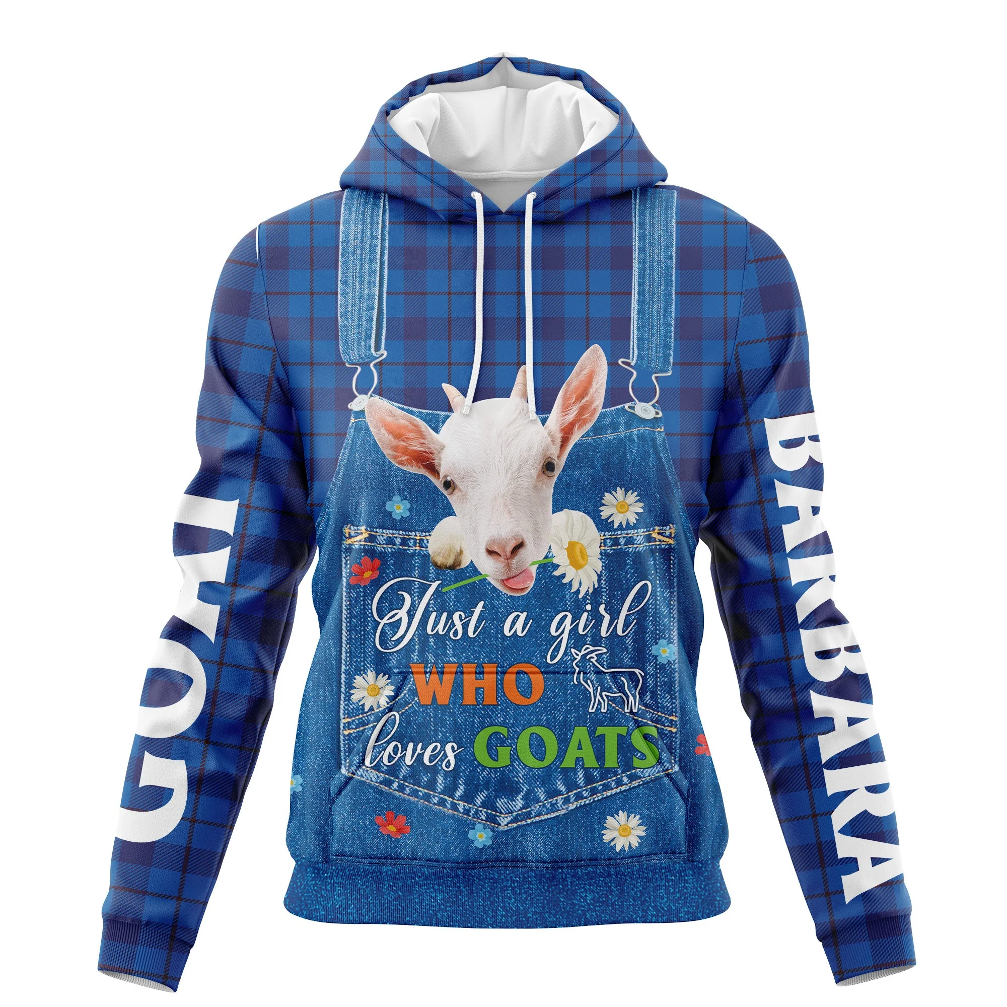 Custom Name Goats Pullover Premium Hoodie Just A Girl Who Loves Goats, Perfect Outfit For Men And Women On Christmas New Year Autumn Winter