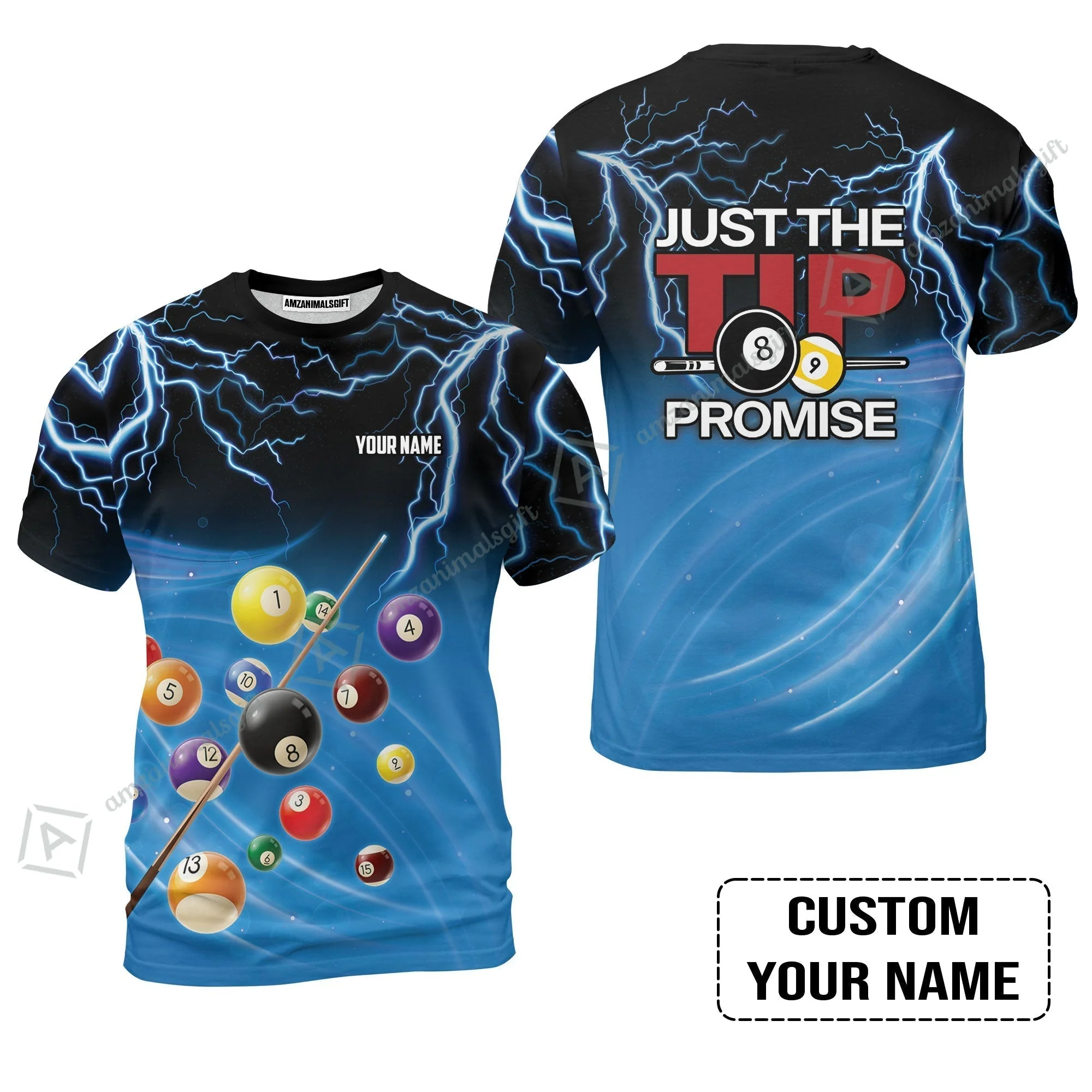 Custom Name Hawaiian Shirt, Personalized Thunder 8 Ball Pool Billiards Hawaiian Shirt, Gift For Billiard Lovers, Just The Tip I Promise - Image 7