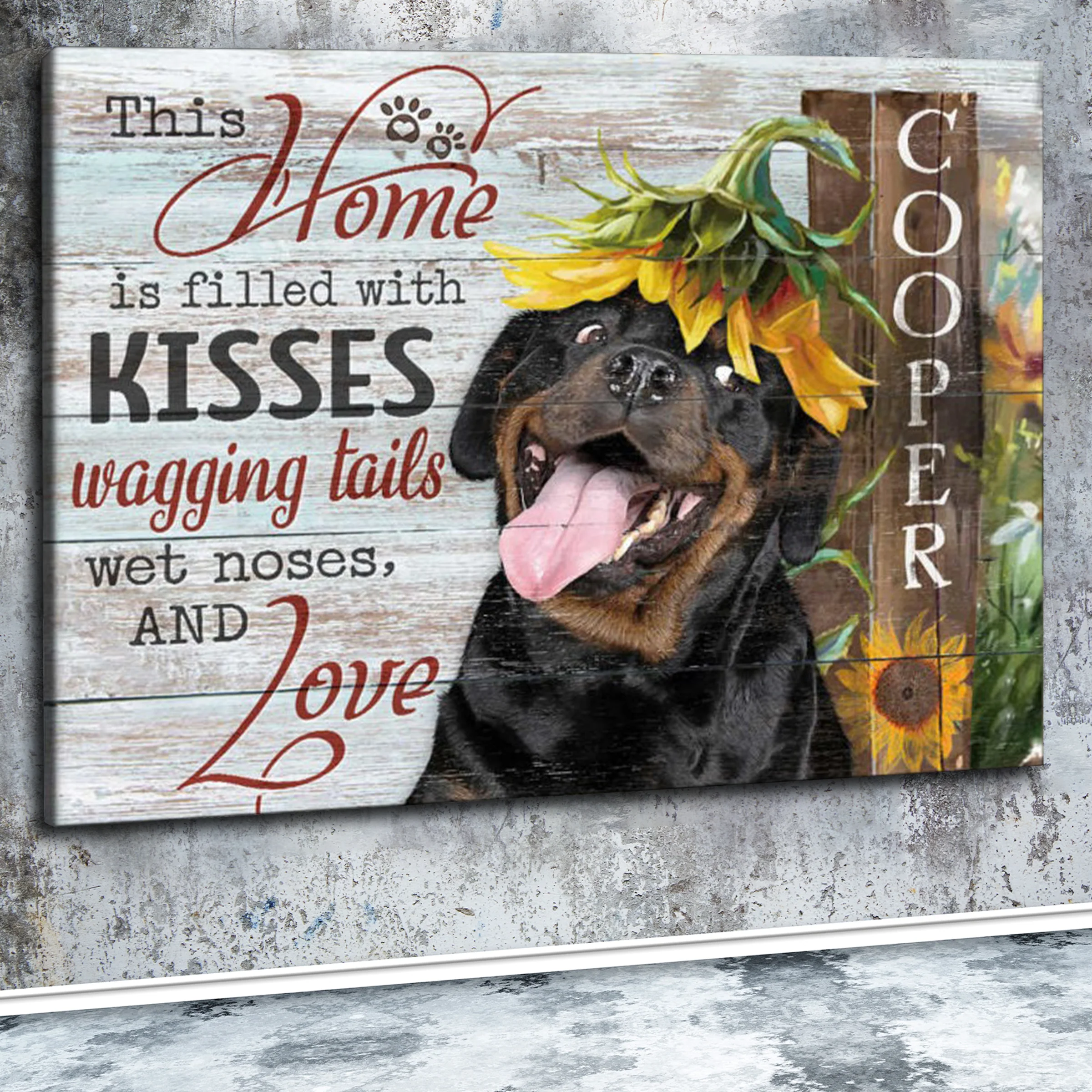 Custom Name & Photo Dog Premium Wrapped Landscape Canvas, This Home Is Filled Personalized Dog Canvas - Perfect Gift For Dog Lovers, Family, Friend - Image 2