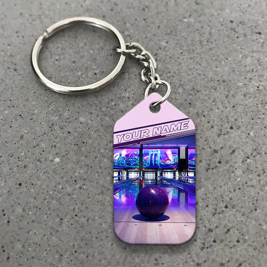 Custom Name Purple Bowling Ball Acrylic Keychain For Bowling Players - Christmas Gift For Bowling Lovers, Bowling Team, Family, Friends - Image 7