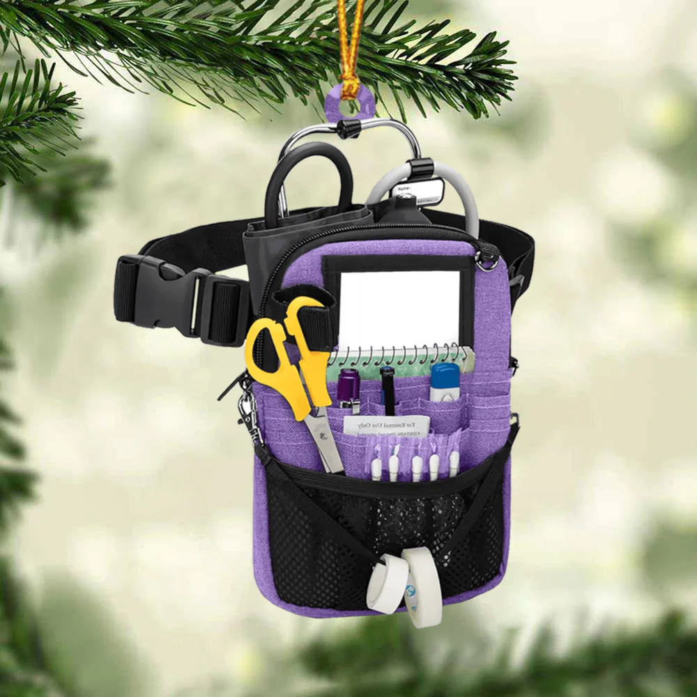 Custom Nurse Acrylic Christmas Ornament, Personalized Nurse Bag Acrylic Ornament For Nurse, Christmas, New Year - Image 2