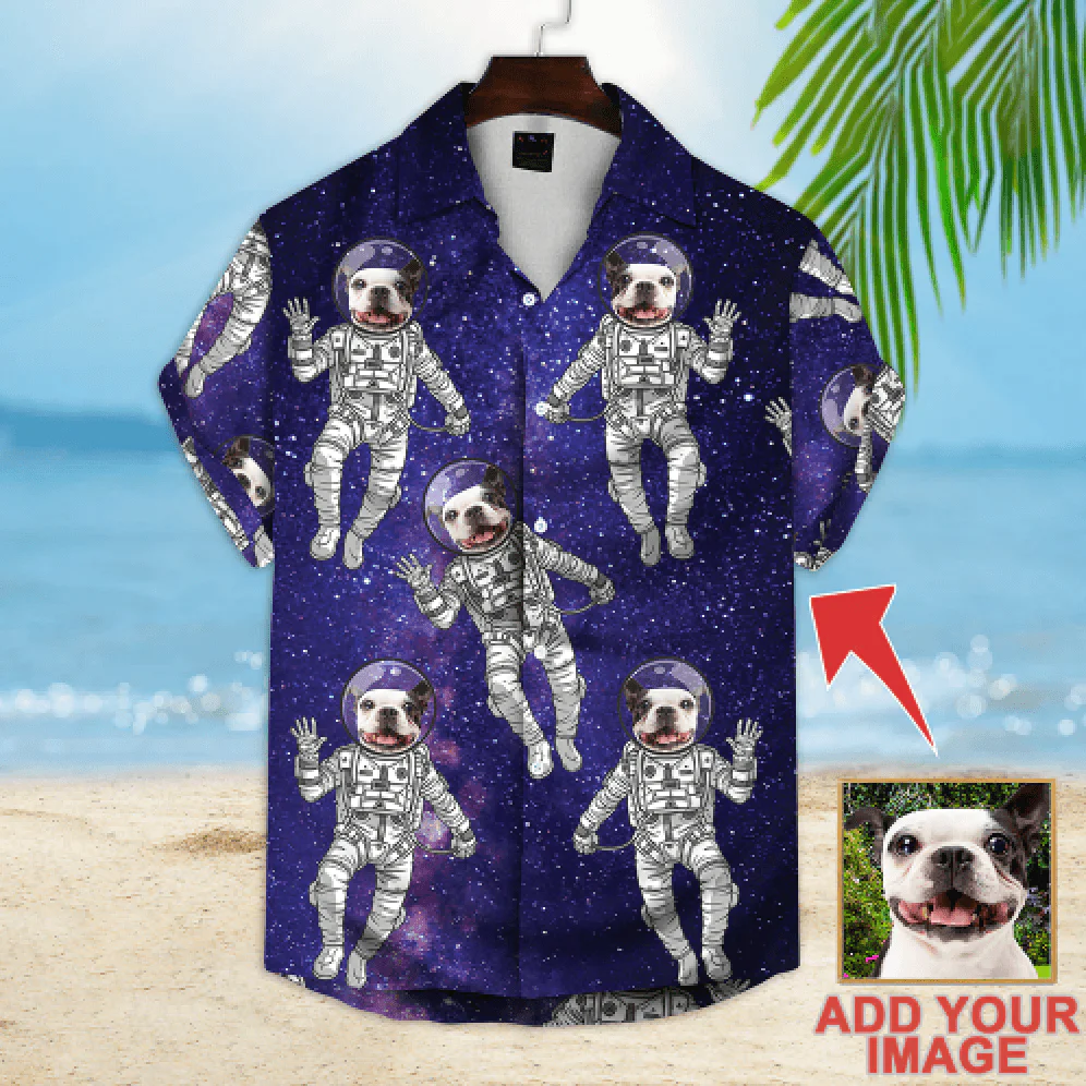 Custom Pet Dog Hawaiian shirt - Custom Photo Galaxy Pattern Personalized Hawaiian Shirt - Perfect Gift For Animal Lovers, Friend, Family