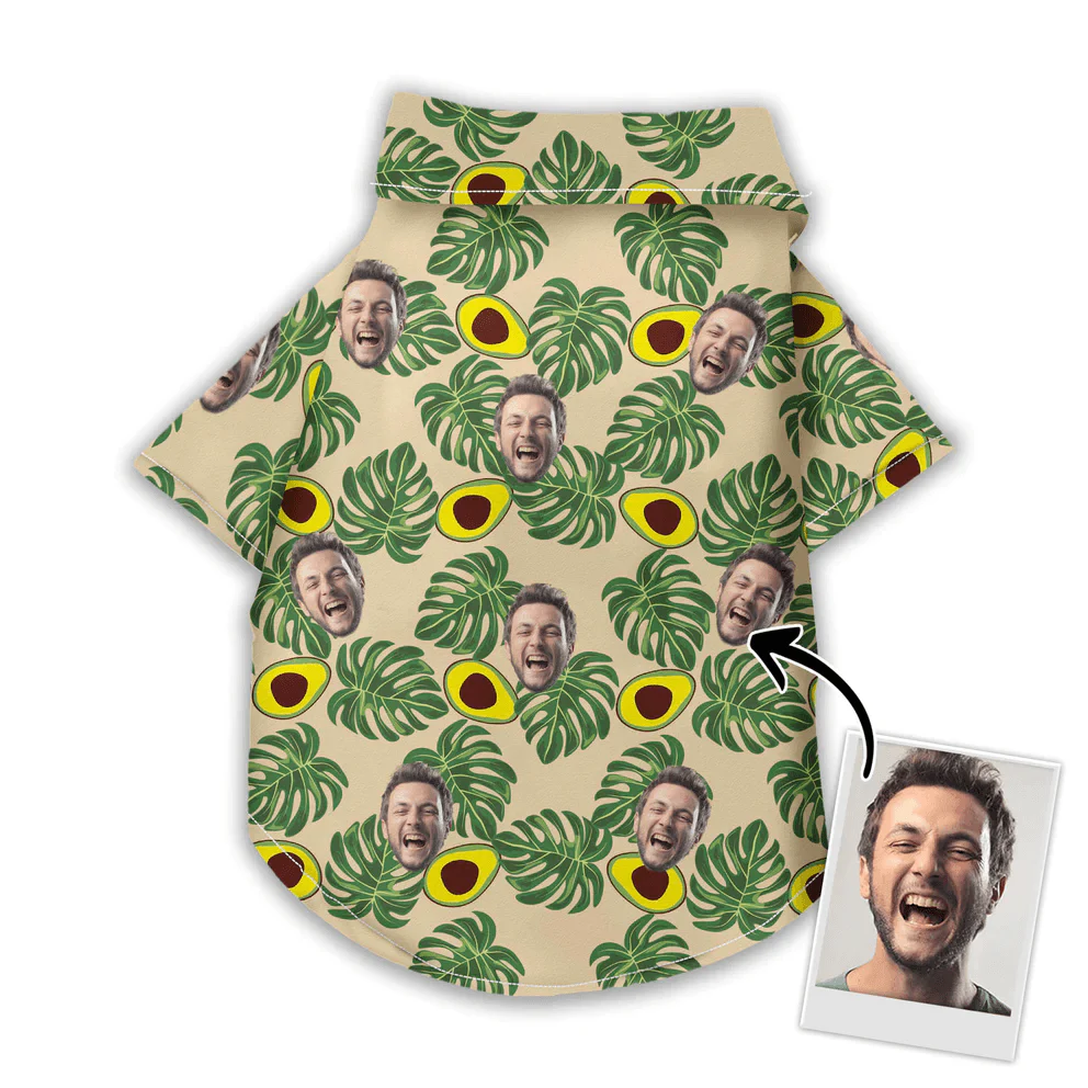 Custom Pet Dog Hawaiian shirt - Custom Photo Pet Avocado Pattern Personalized Hawaiian Shirt For Pet - Perfect Gift For Pet, Dog lovers, Cat Lovers - Image 3