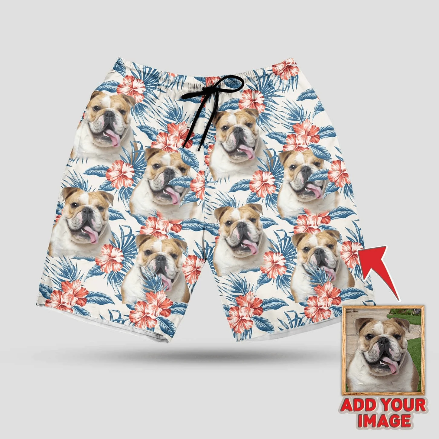Custom Pet Dog Hawaiian Shirt - Custom Photo Pet Leaves & Flowers Pattern White Color Personalized Hawaiian Shirt - Perfect Gift For Animal Lovers, Friend, Family - Image 3
