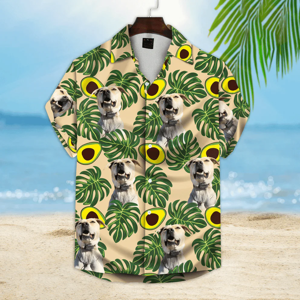 Custom Pet Dog Hawaiian Shirt - Custom Photo Tropical Leaves Personalized Hawaiian Shirt - Perfect Gift For Animal Lovers, Friend, Family