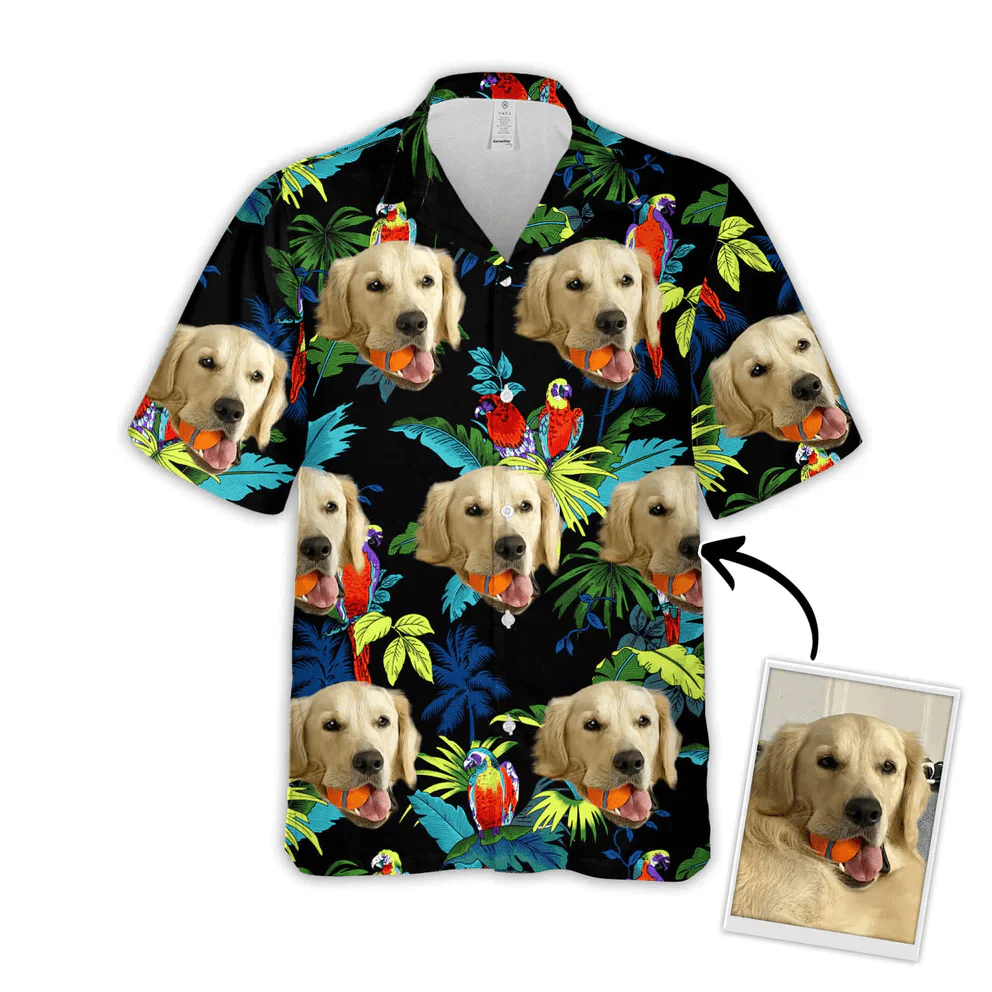 Custom Pet Dog Hawaiian shirt - Custom Photo Tropical Pattern Personalized Hawaiian Shirt - Perfect Gift For Animal Lovers, Friend, Family - Image 2