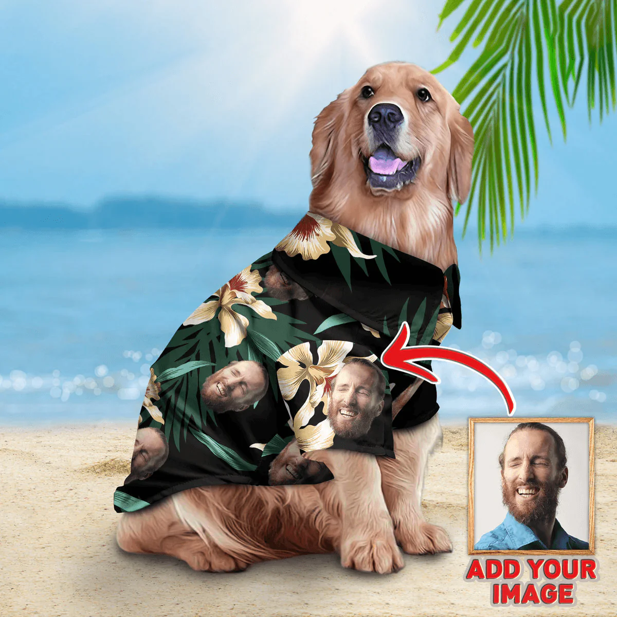 Custom Pet Dog Hawaiian Shirt - Personalized Photo Pet Floral And Dark Green Pattern Pet Hawaiian Shirt For Pet - Perfect Gift For Pet, Dog lovers, Cat Lovers - Image 4