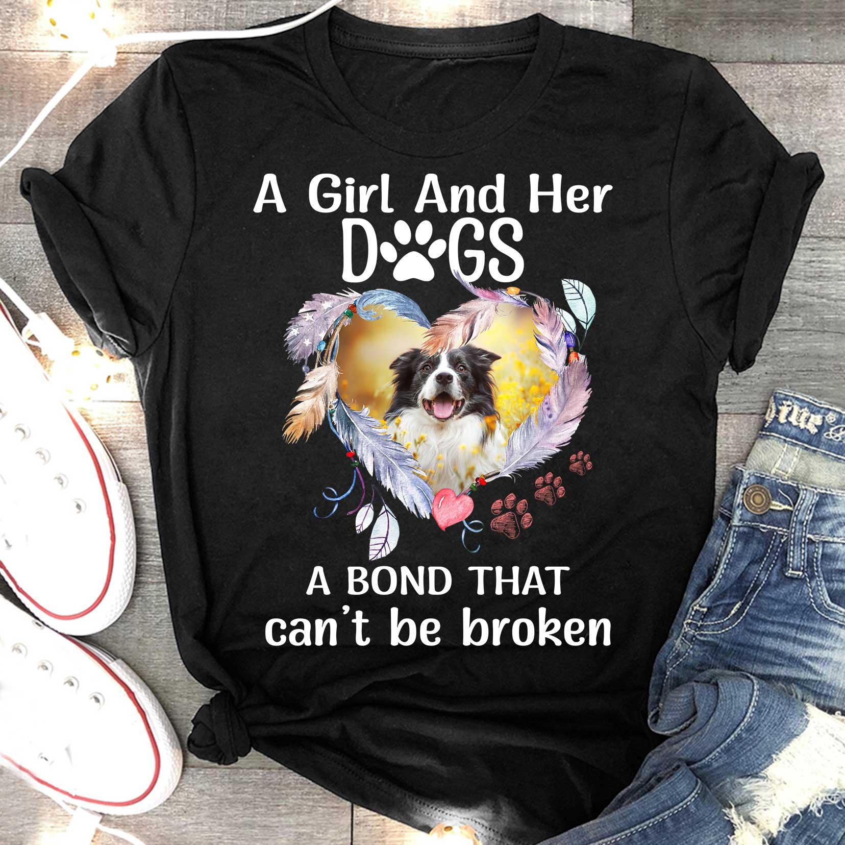 Custom Pet Dog Unisex T Shirt - Customize Photo A Girl And Her Dogs Personalized Unisex T Shirt - Gift For Dog Lovers, Friend, Family - Image 2
