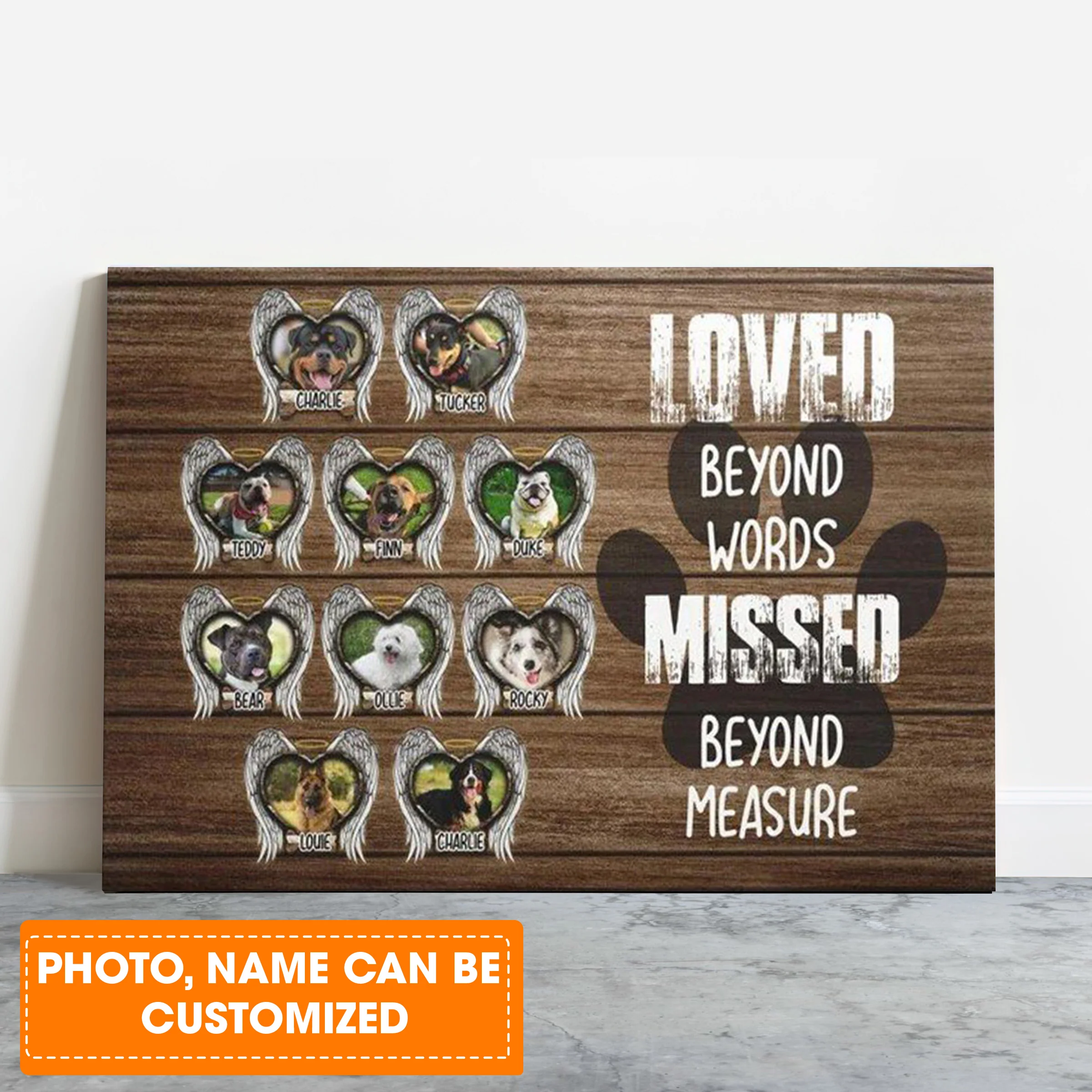 Custom Photo Dog Landscape Canvas, Pet Loss Gift, Personalized Dog Memorial Gifts, Dog Sympathy Wart Art - Memorial Gift For Dog Lovers, Pet Lovers - Image 2