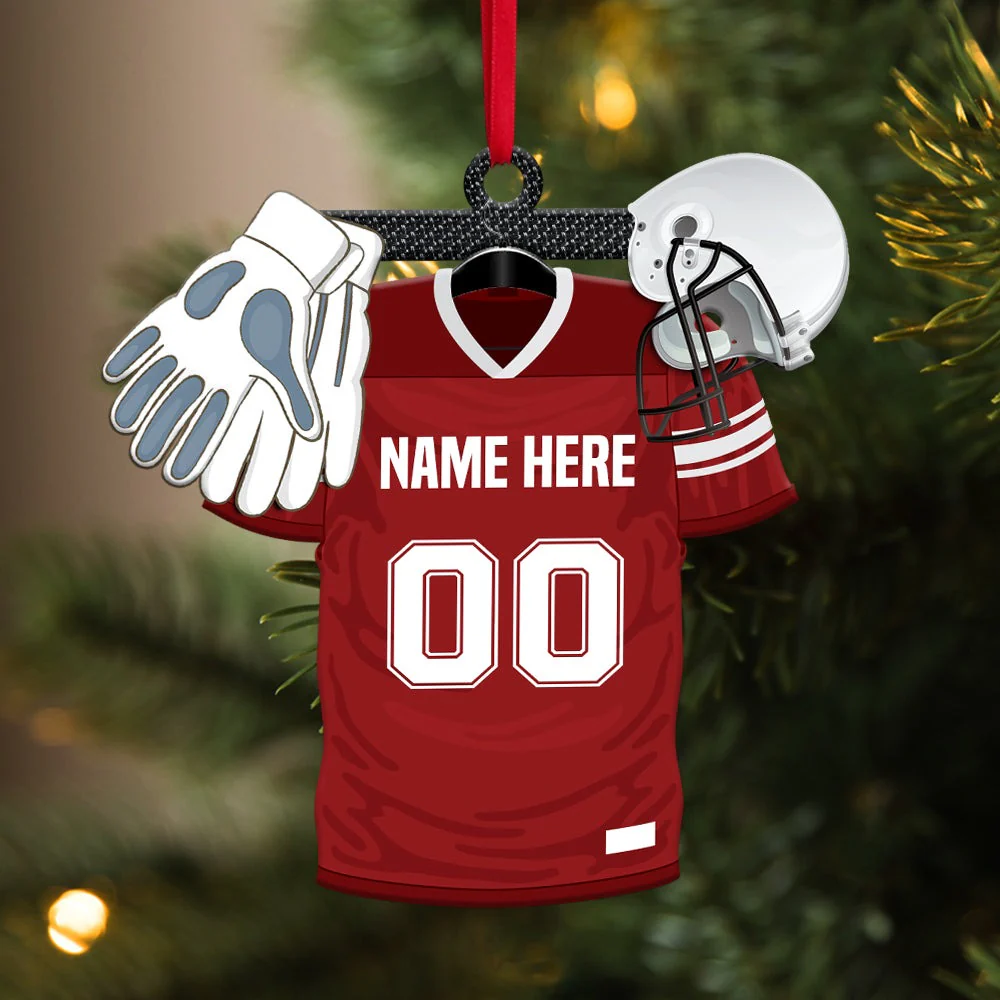 Custom Photo Football Uniform Acrylic Ornament Gift For Football Lovers, Football Lovers - Christmas Ornament Decor, Decor Car - Image 2