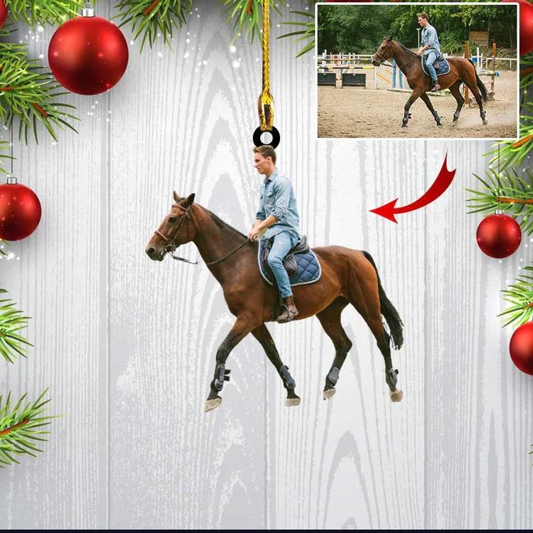 Custom Photo Horse Christmas Ornament For Horse Girl, Horse Farmhouse Ornament For Him and Her, Son And Daughter, Custom Shape Acrylic Ornament - Image 2