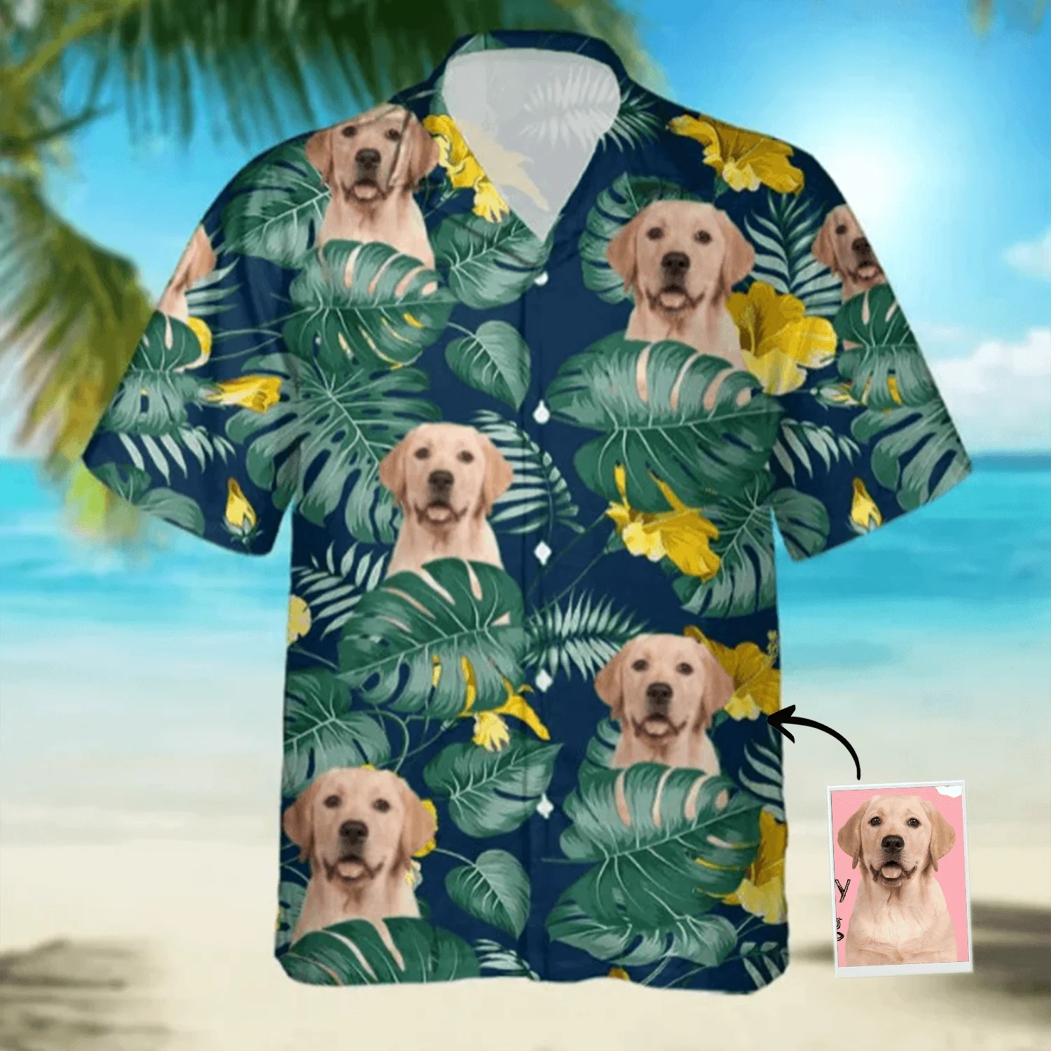 Custom Photo Labrador Retriever Hawaiian Shirt , Custom Animal Hawaiian Shirt, Personalized Hawaiian Shirts - Perfect Gift For Dog Lovers, Family, Friends