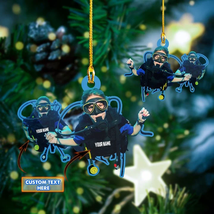 Custom Scuba Diving Acrylic Christmas Keychain, Personalized Name Scuba Diving Acrylic Keychain For Scuba Lover,Christmas,New Year - Image 7