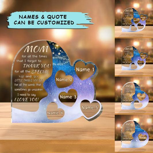 Custom Shaped Acrylic Plaque - Personalized Mom Love You Mom Custom Shaped Acrylic Plaque - Perfect Gift For Mother, Mother's Day