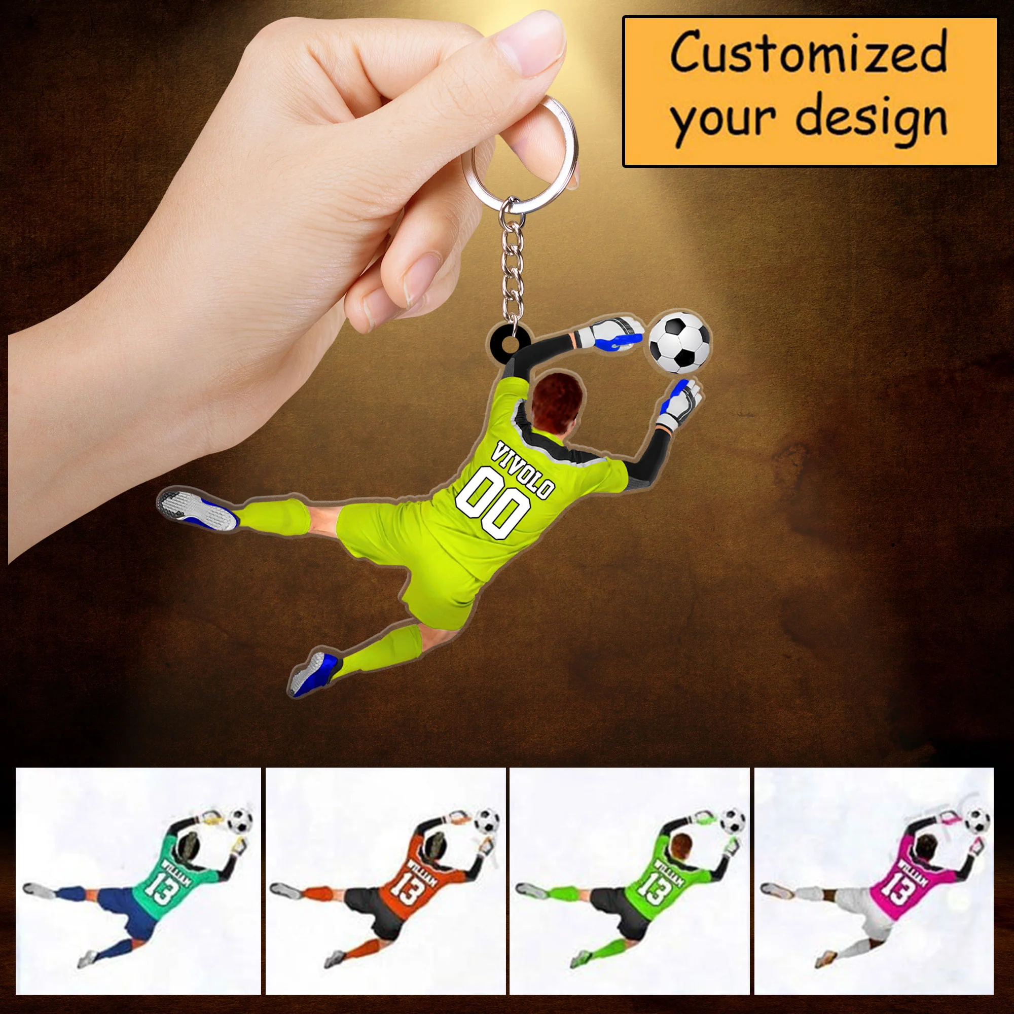 Custom Soccer Christmas Car Ornament, Personalized Male, Boys, Man Soccer Goalkeeper Car Ornament For Soccer Lover, Christmas - Image 3