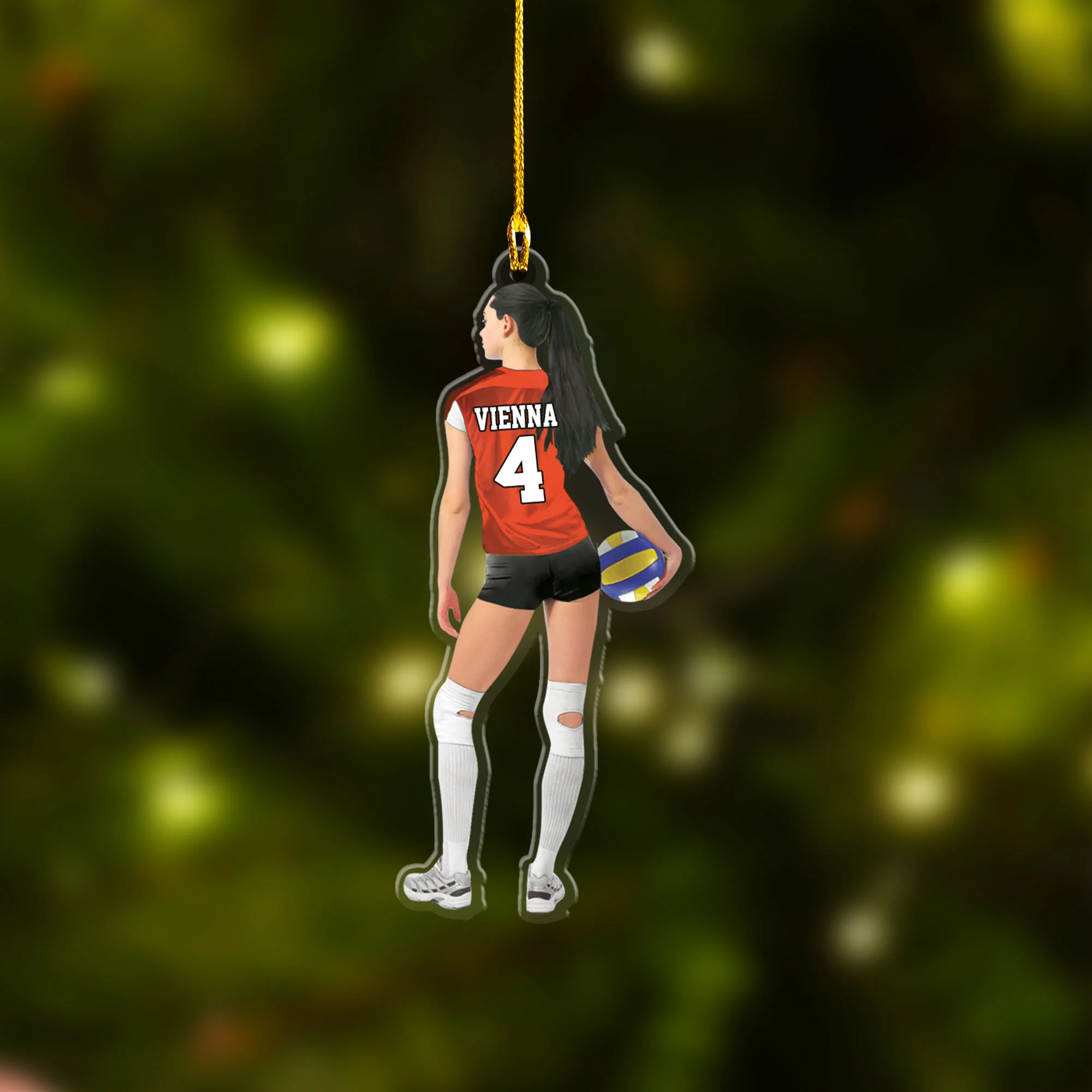 Custom Volleyball Acrylic Christmas Ornament, Personalized Volleyball Girl Players Acrylic Ornament For Volleyball Lover, Christmas, New Year - Image 3