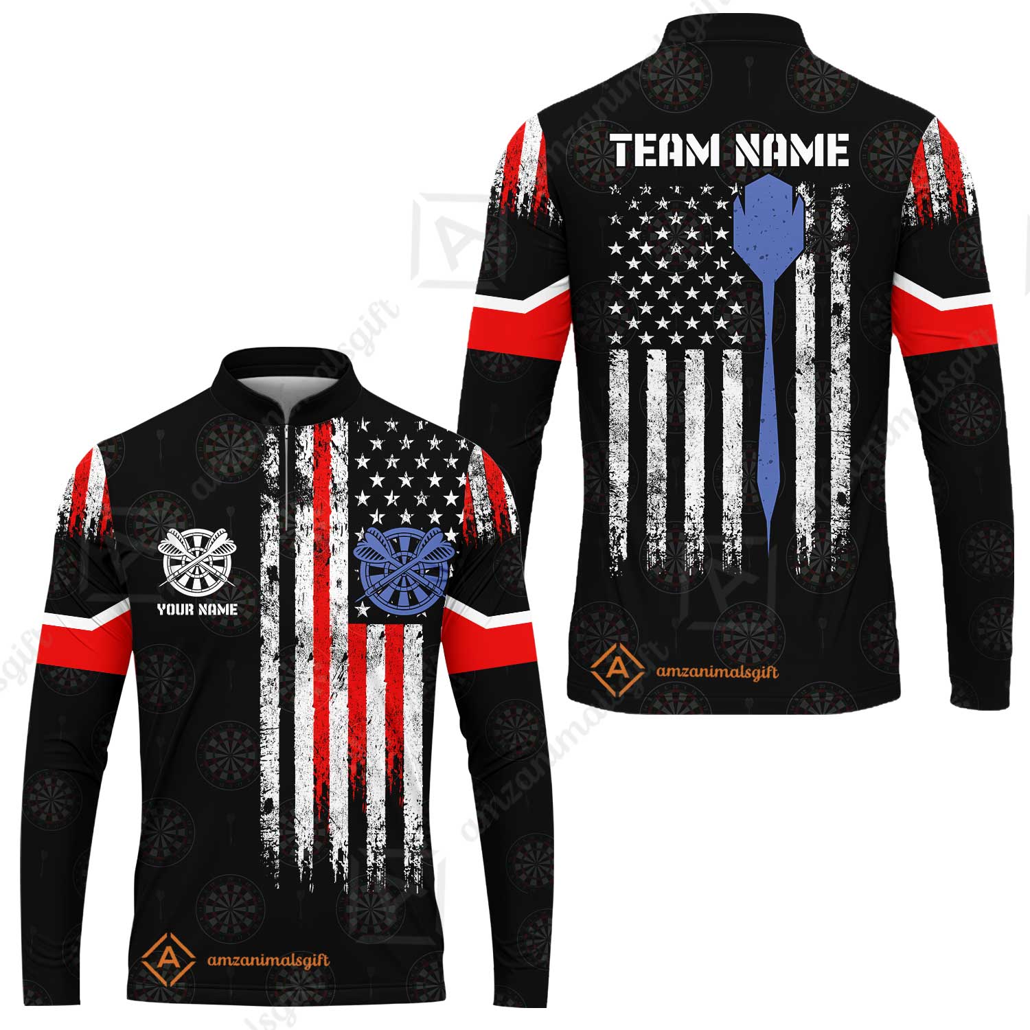Customized American Flag Darts Polo Shirt, Darts Red White Blue Team Jersey Polo Shirt, Perfect Outfit for Darts Players - Image 7