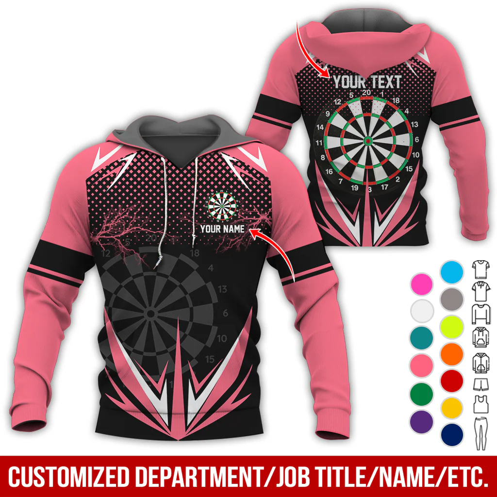 Customized American Flag Darts Premium Hoodie, Lightning & Spot Pattern Darts Hoodie, Perfect Gift For Darts Lovers, Friend, Family - Image 12