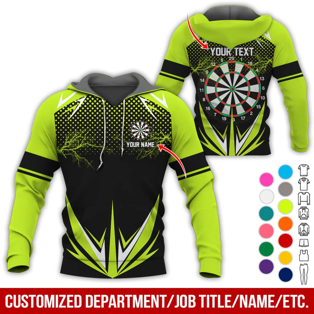 Customized American Flag Darts Premium Hoodie, Lightning & Spot Pattern Darts Hoodie, Perfect Gift For Darts Lovers, Friend, Family - Image 8