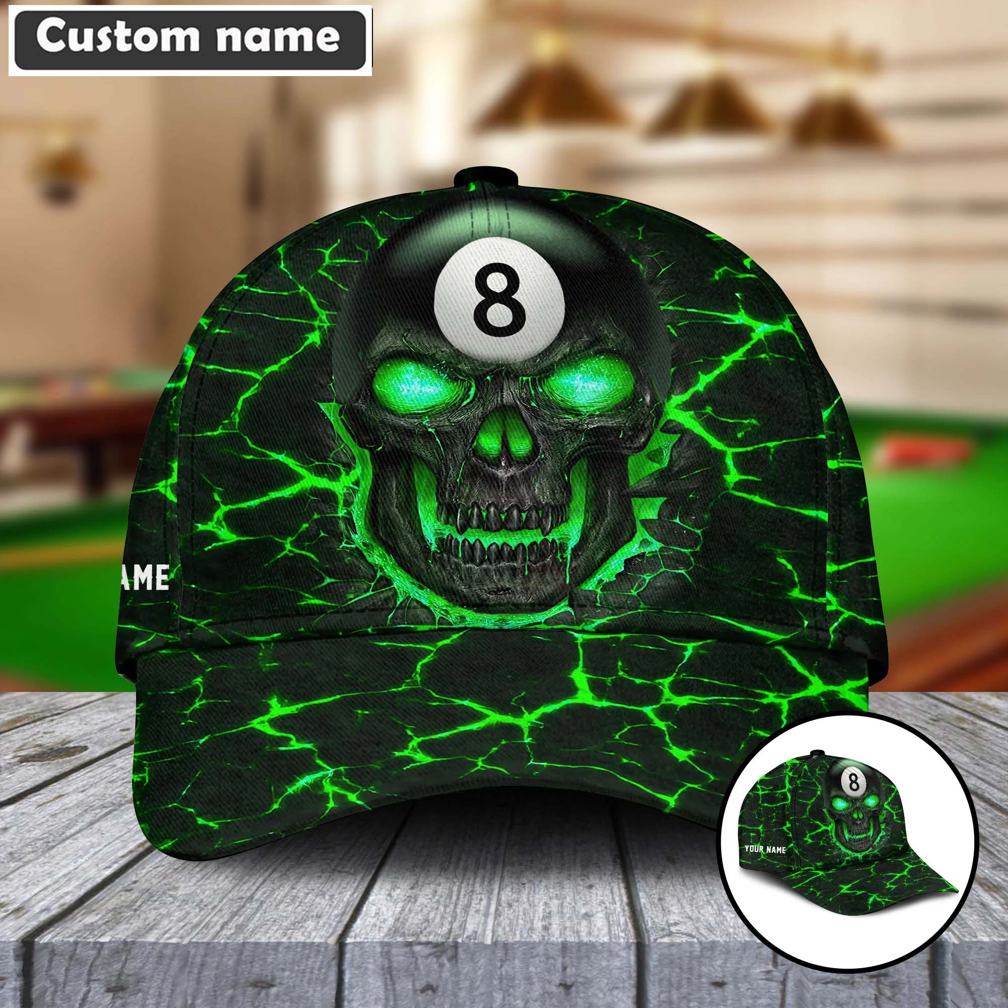 Customized Billiard Cap, Personalized Billiard Pools Skull Hats, Best Billiard Pool Hat For Billiard Players (8 colors) - Image 2
