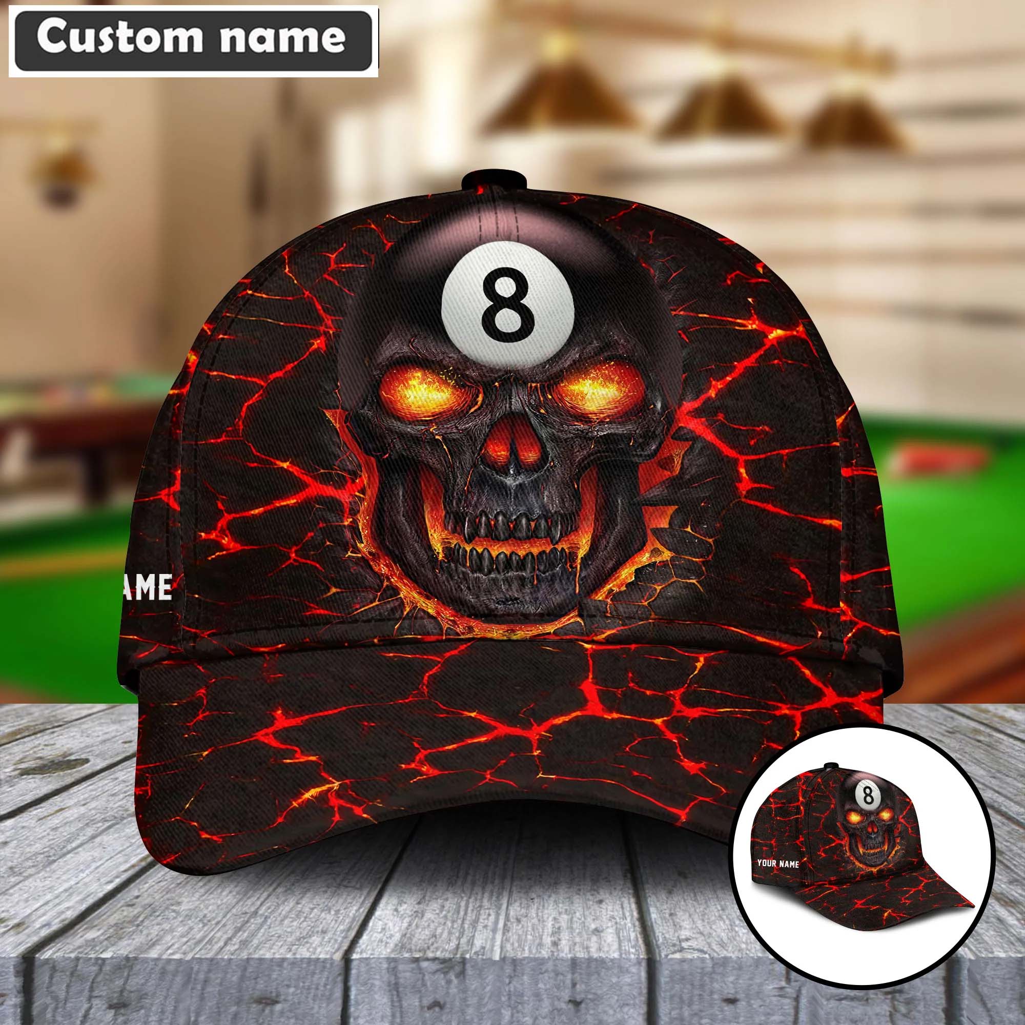 Customized Billiard Cap, Personalized Billiard Pools Skull Hats, Best Billiard Pool Hat For Billiard Players (8 colors) - Image 3