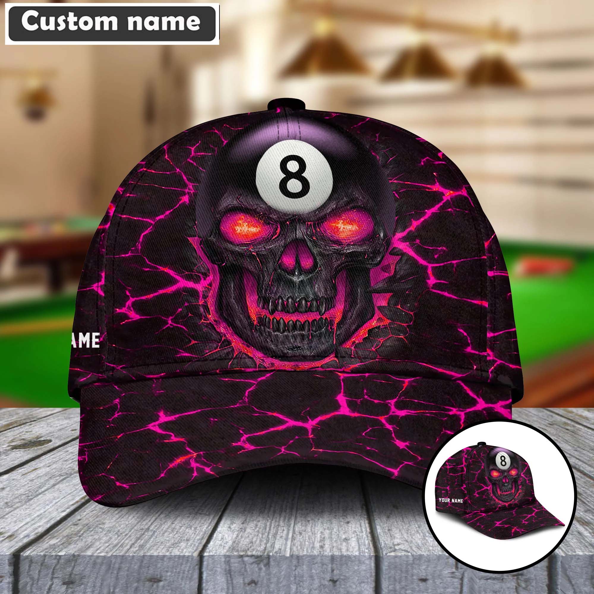 Customized Billiard Cap, Personalized Billiard Pools Skull Hats, Best Billiard Pool Hat For Billiard Players (8 colors) - Image 5