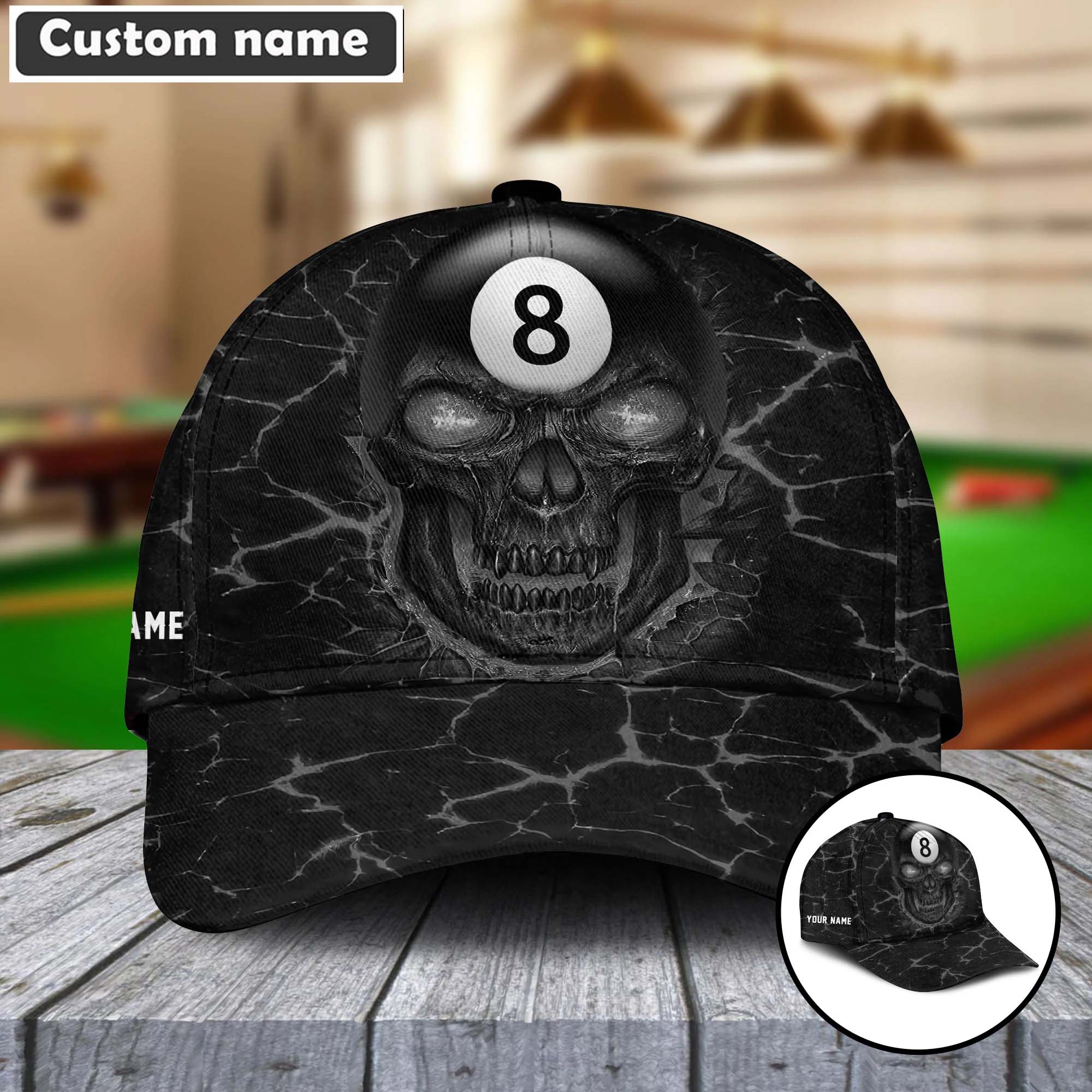 Customized Billiard Cap, Personalized Billiard Pools Skull Hats, Best Billiard Pool Hat For Billiard Players (8 colors) - Image 7