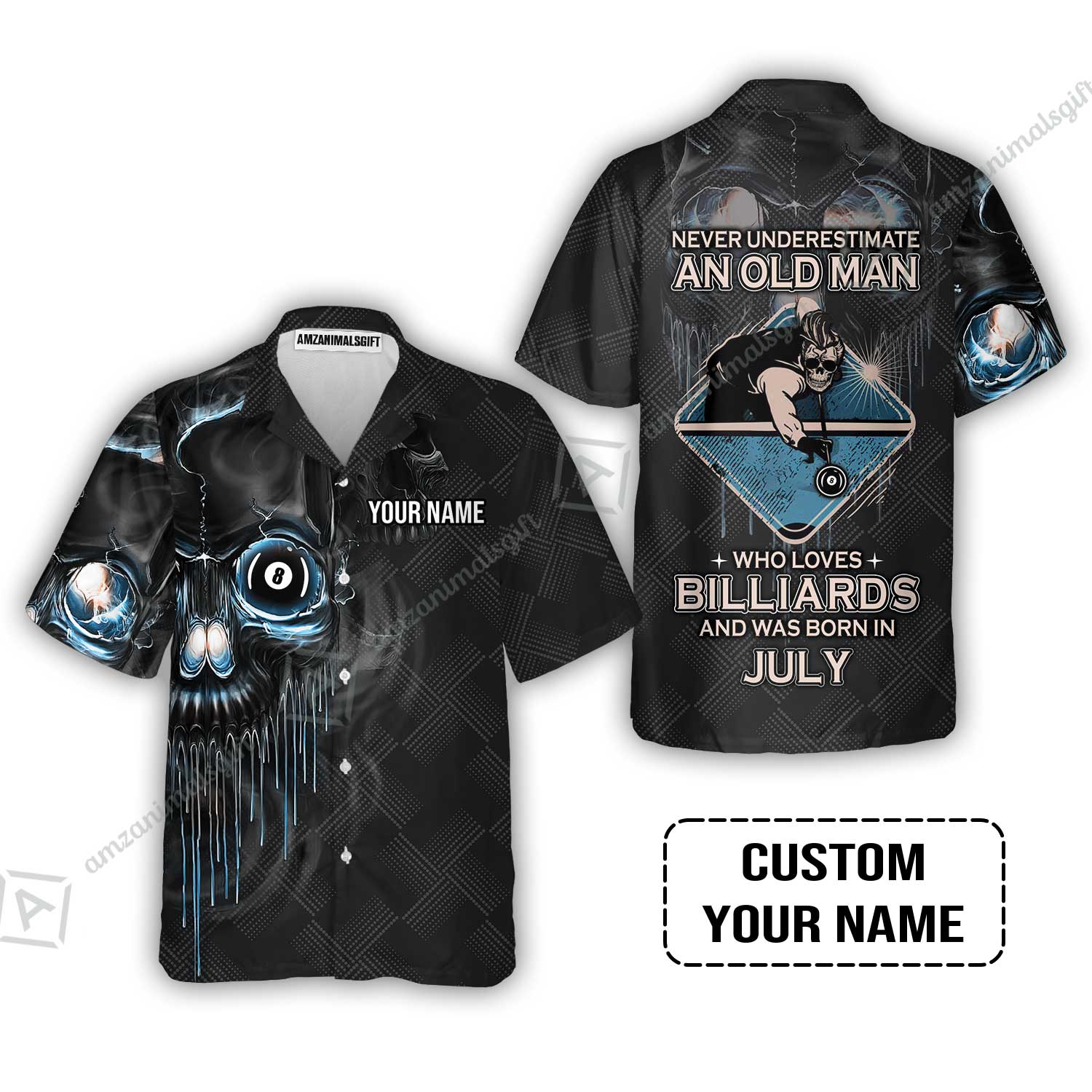 Customized Billiard Long Polo Shirt - Pool 8 Ball Never Underestimate An Old Man And Was Born In July Personalized Long Polo Shirt - Image 5