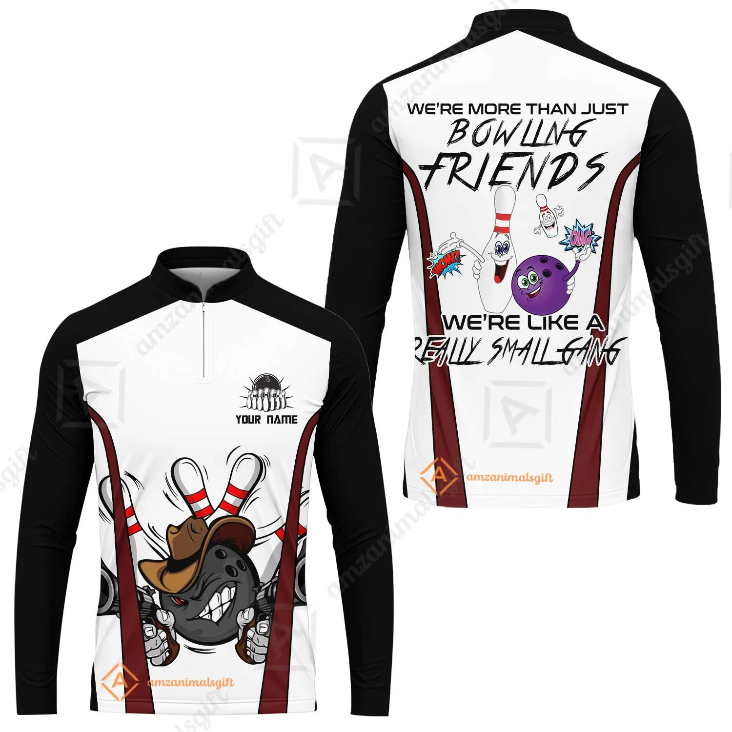 Customized Bowling Friends Polo Shirt, Really Small Gang Funny Bowling Team Polo Shirt, Perfect Outfit For Bowlers - Image 8