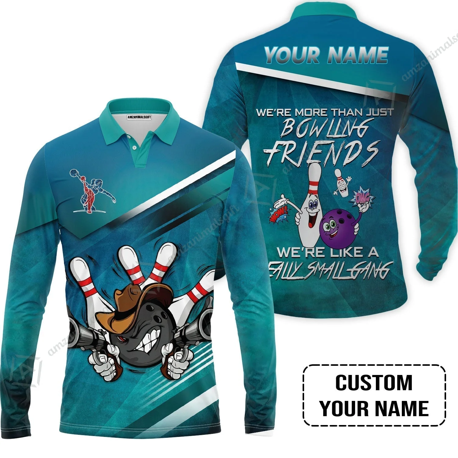 Customized Bowling Hawaiian Shirt - We're More Than Just Bowling Friends We're Like A Really Small Gang Bowling Hawaiian Shirt - Image 5