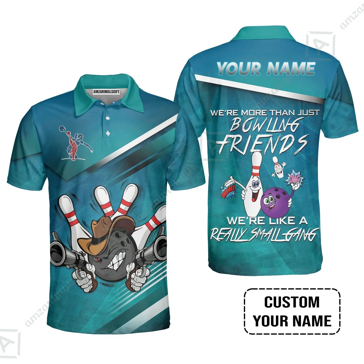 Customized Bowling Hoodie - We're More Than Just Bowling Friends We're Like A Really Small Gang Bowling Hoodie - Image 5