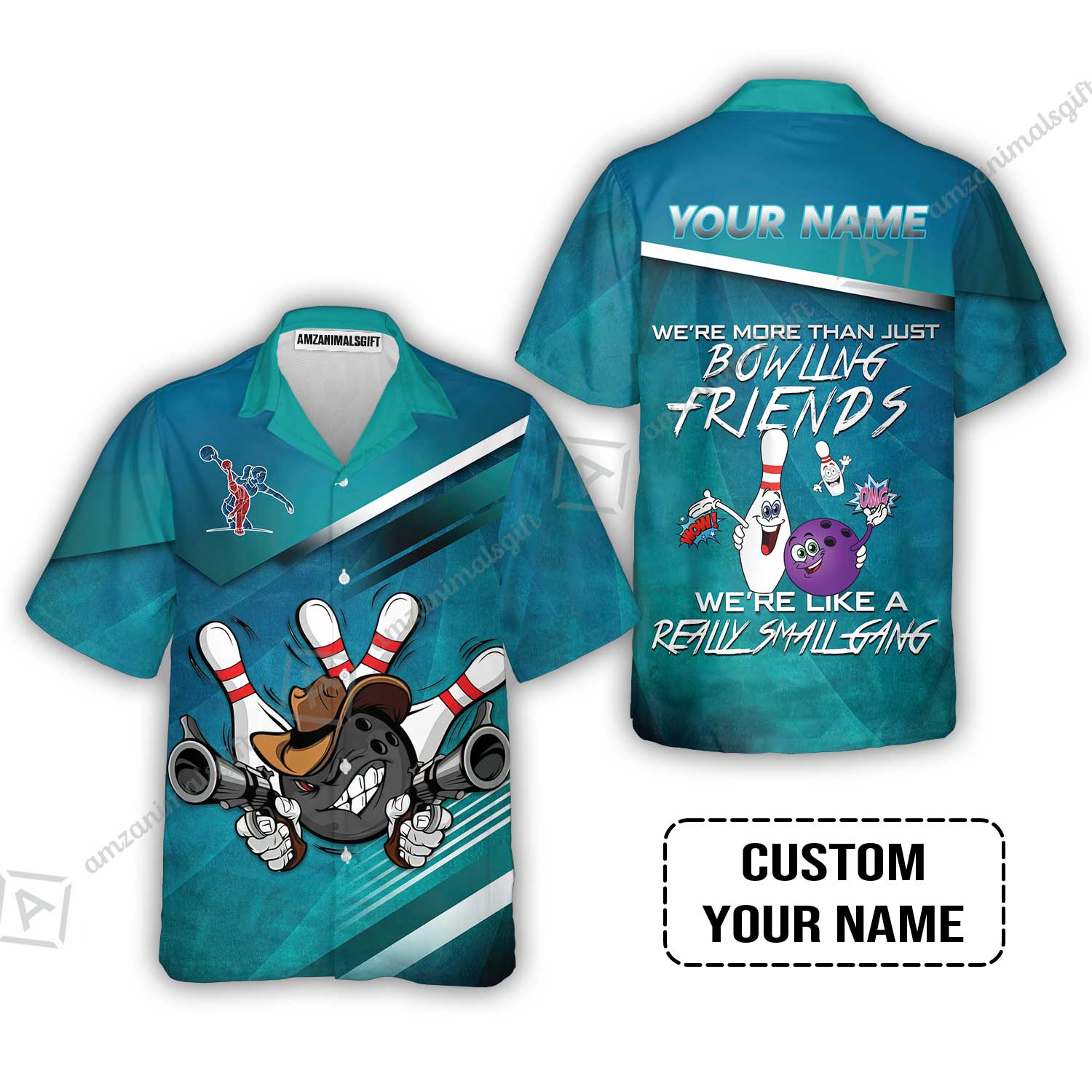 Customized Bowling Hoodie - We're More Than Just Bowling Friends We're Like A Really Small Gang Bowling Hoodie - Image 6